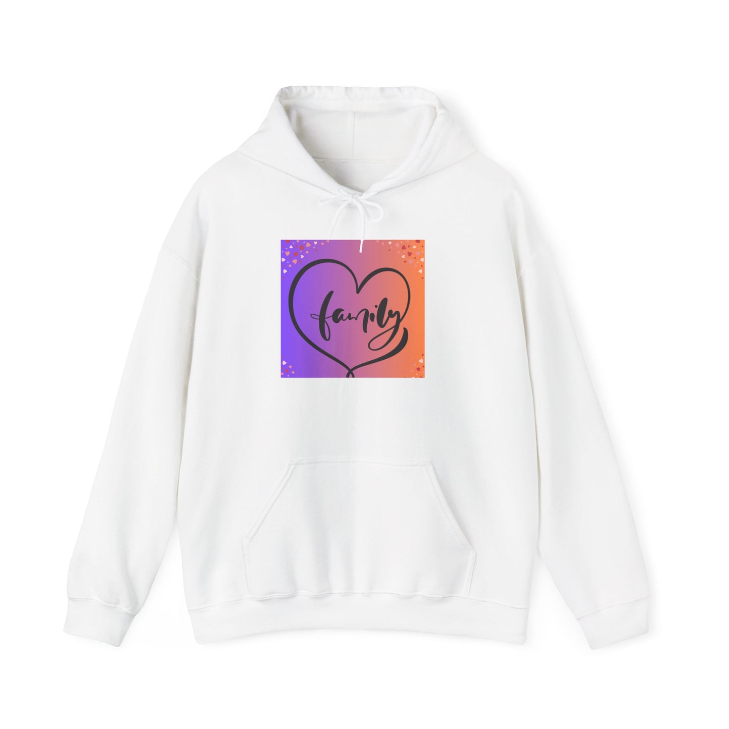 Family Heart Unisex Hooded Sweatshirt - Cozy & Vibrant Pullover for Loved Ones