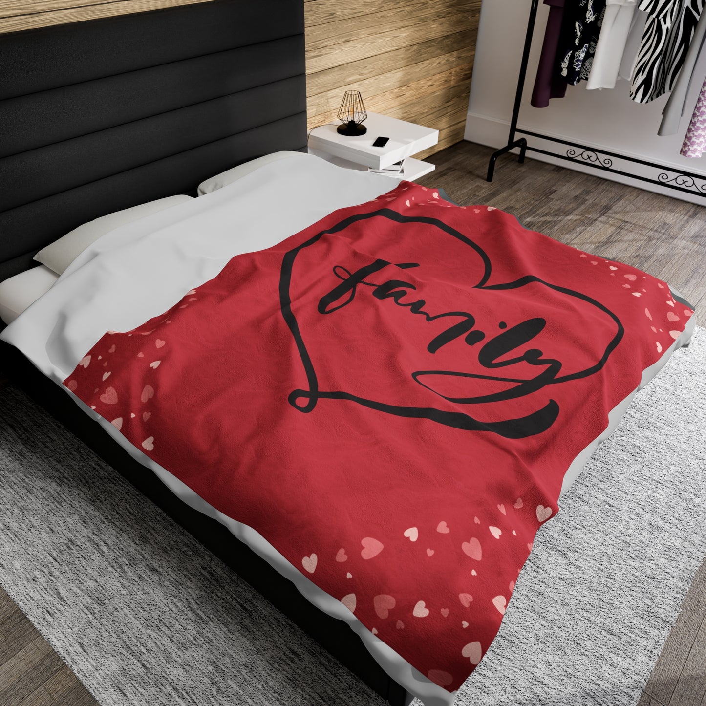Cozy Family Love Velveteen Plush Blanket - Perfect for Family Gatherings and Celebrations