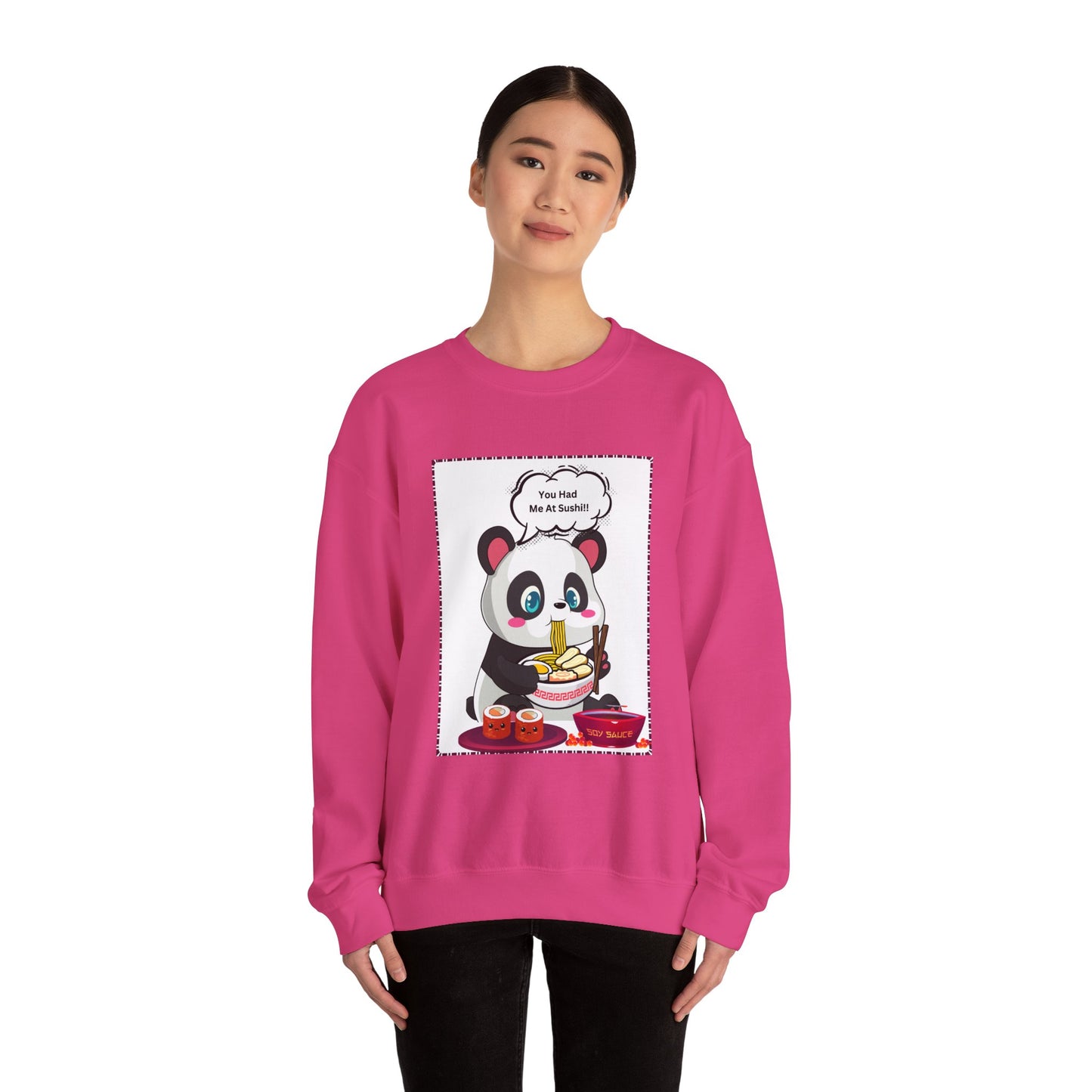 Sushi Lovers-Panda Sushi Lover Crewneck Sweatshirt - Unisex Heavy Blend™