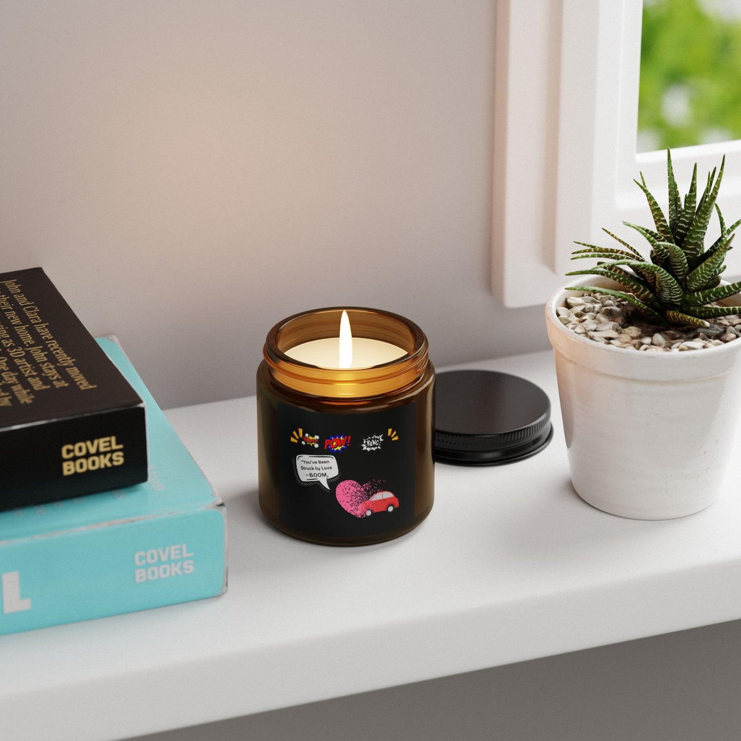 You been Struck by Love-Scented Soy Candle (Multi-Size, Amber Jar)