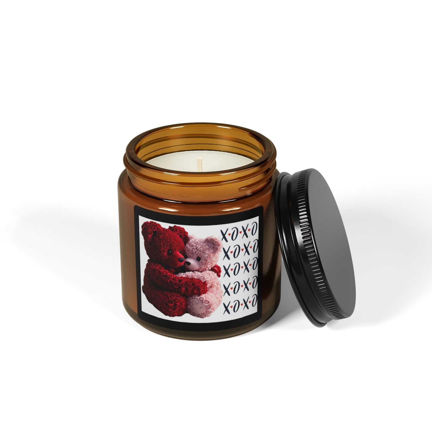 Love you Beary much XOXO-Scented Soy Candle (Multi-Size, Amber Jar)
