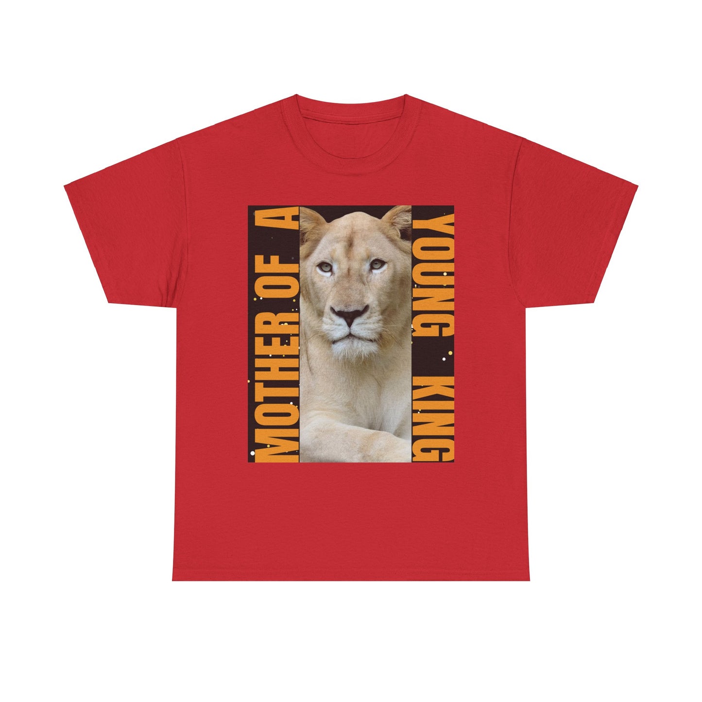 Mother of a Young King Unisex Heavy Cotton Tee - Bold Lion Design for Proud Moms