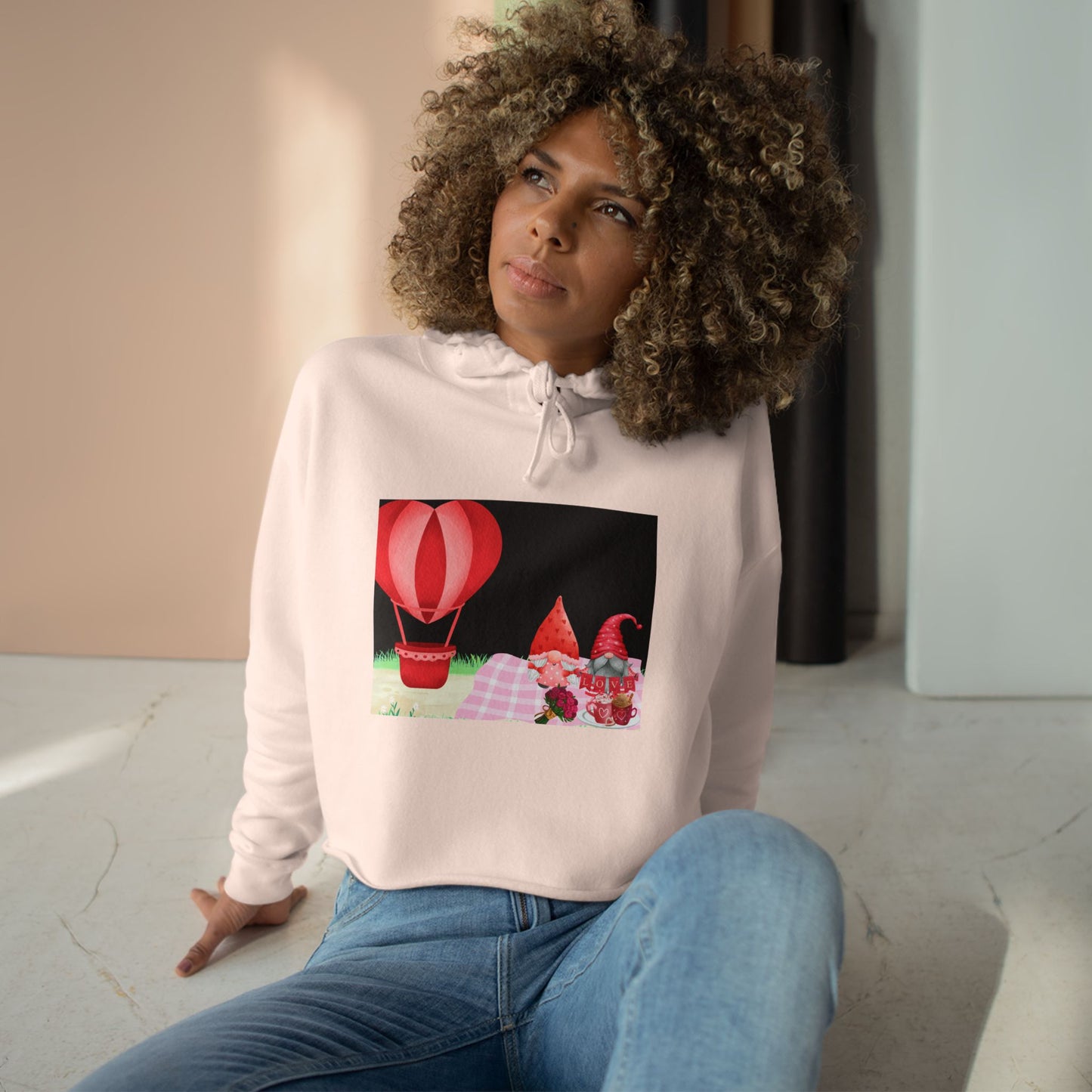 Love is in the Air- Valentine's DayCrop Hoodie