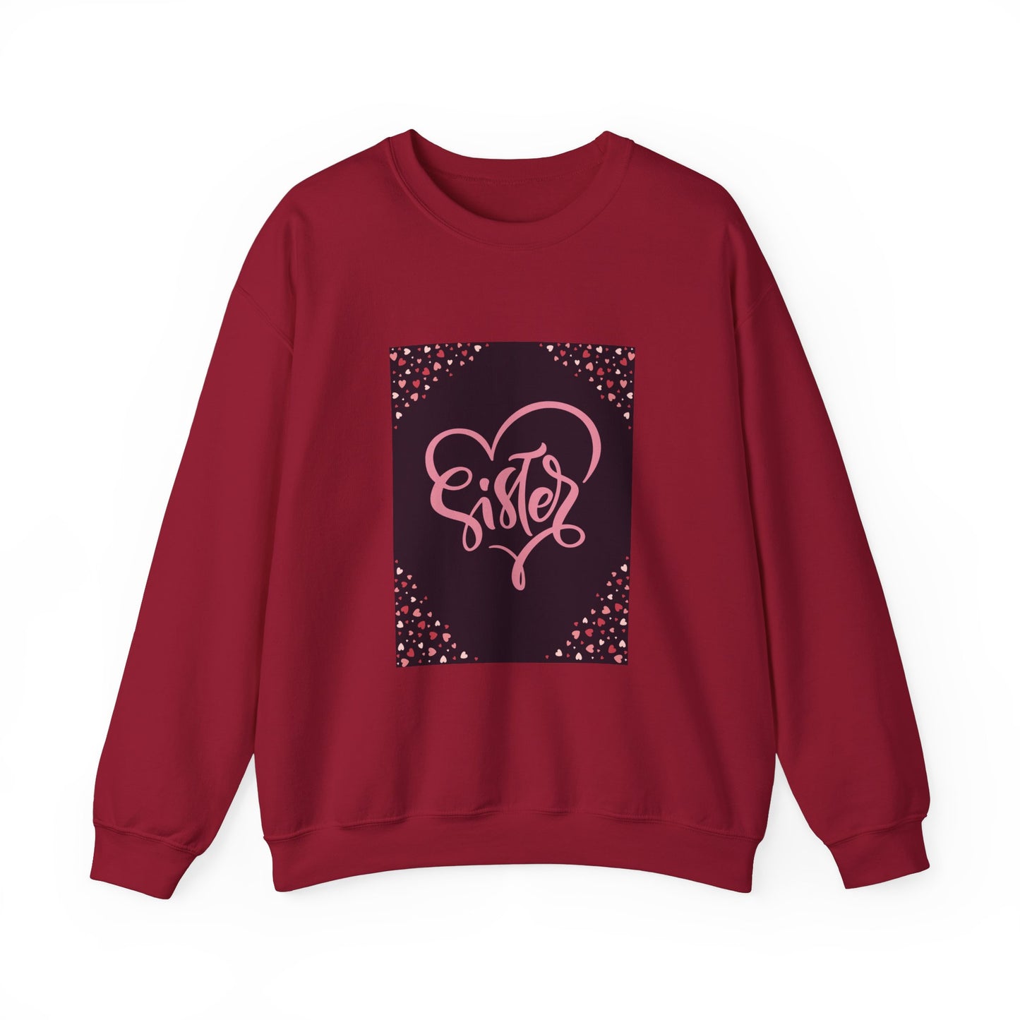 Sister Love Heart Crewneck Sweatshirt - Cozy Gift for Siblings