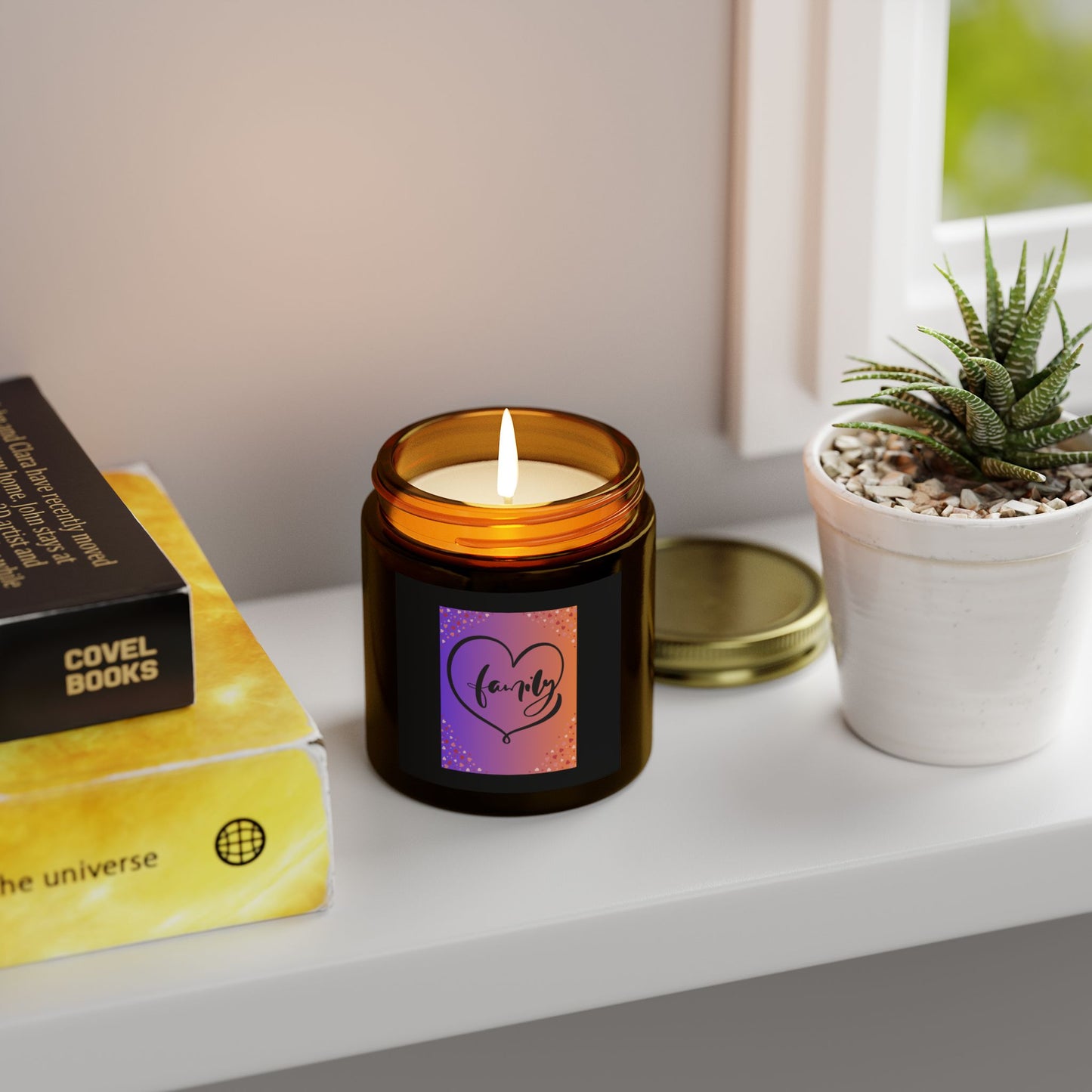 Family Love Scented Candle - Coconut Apricot Wax - 4oz & 9oz