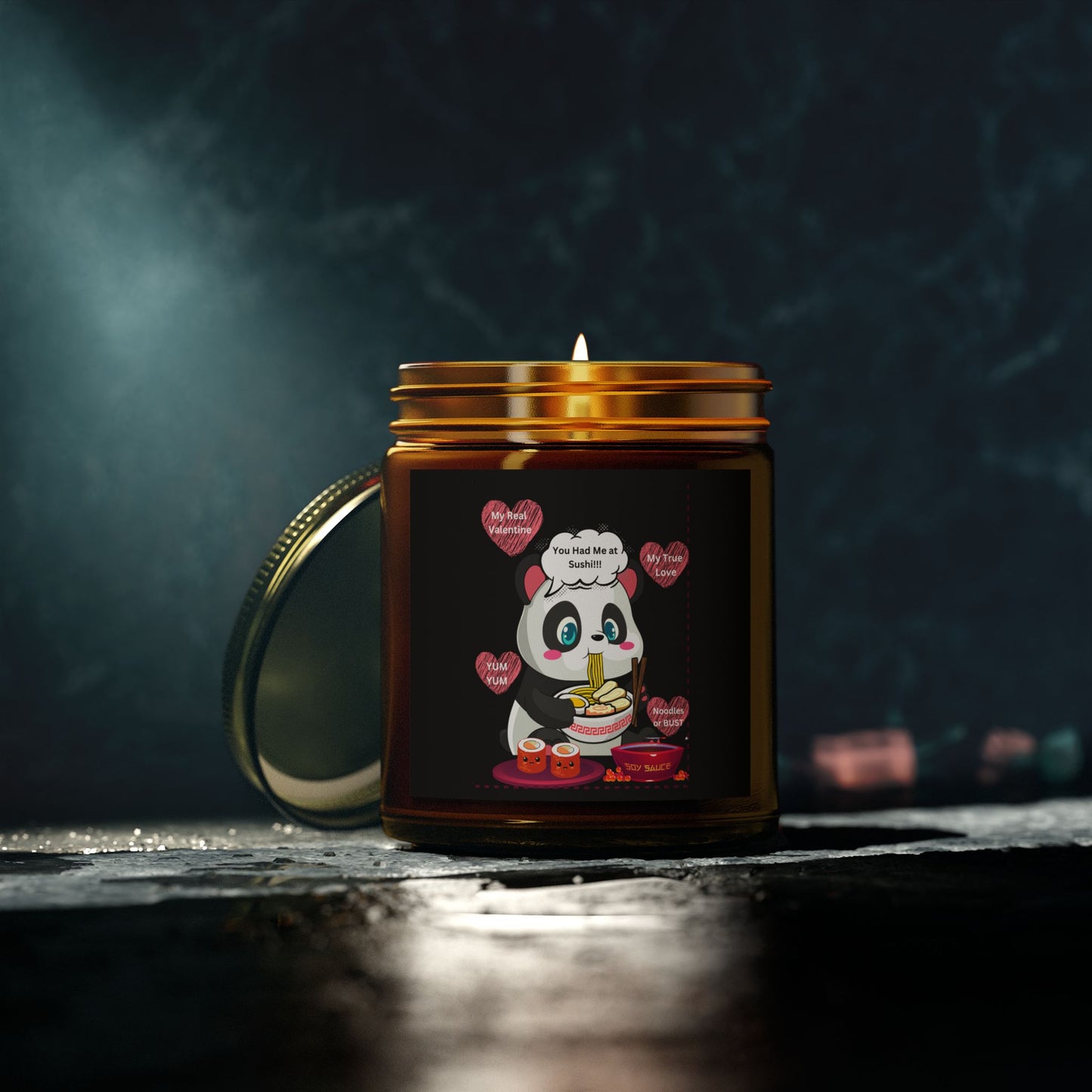 Sushi Lovers-Cute Panda Scented Candles - Coconut Apricot Wax (4oz & 9oz) - Perfect for Gifts and Home Decor