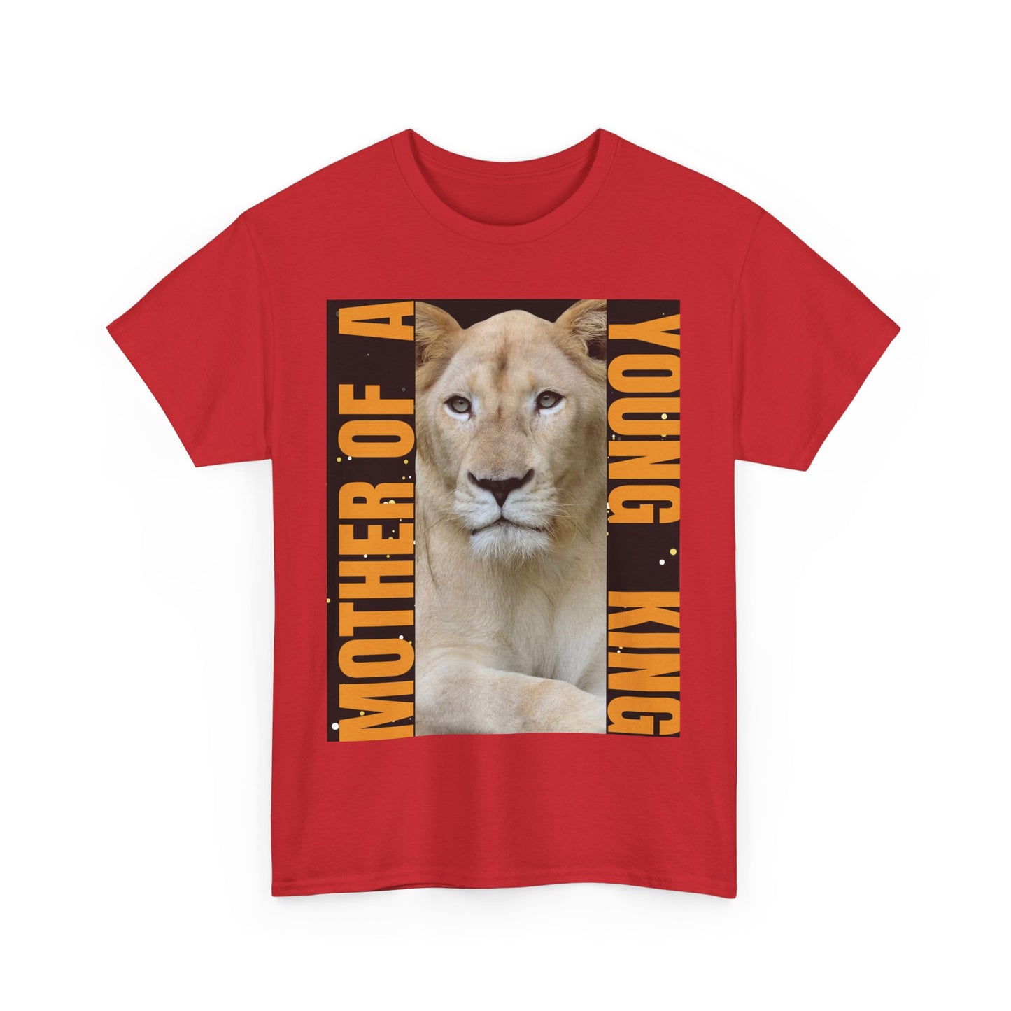 Mother of a Young King Unisex Heavy Cotton Tee - Bold Lion Design for Proud Moms