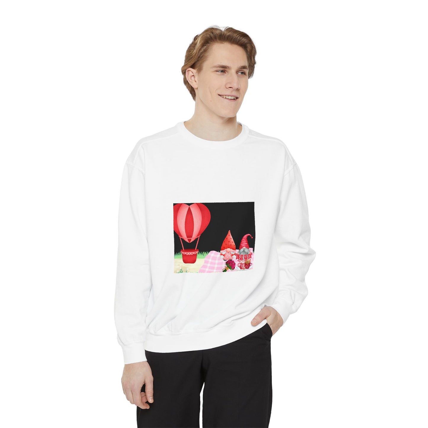 Love in the Air Unisex Garment-Dyed Sweatshirt - Perfect for Spring Celebrations