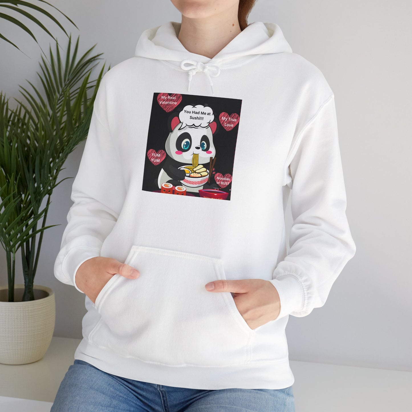 Sushi Lovers-Cute Panda Eating Noodles Unisex Hoodie – Cozy & Fun Design