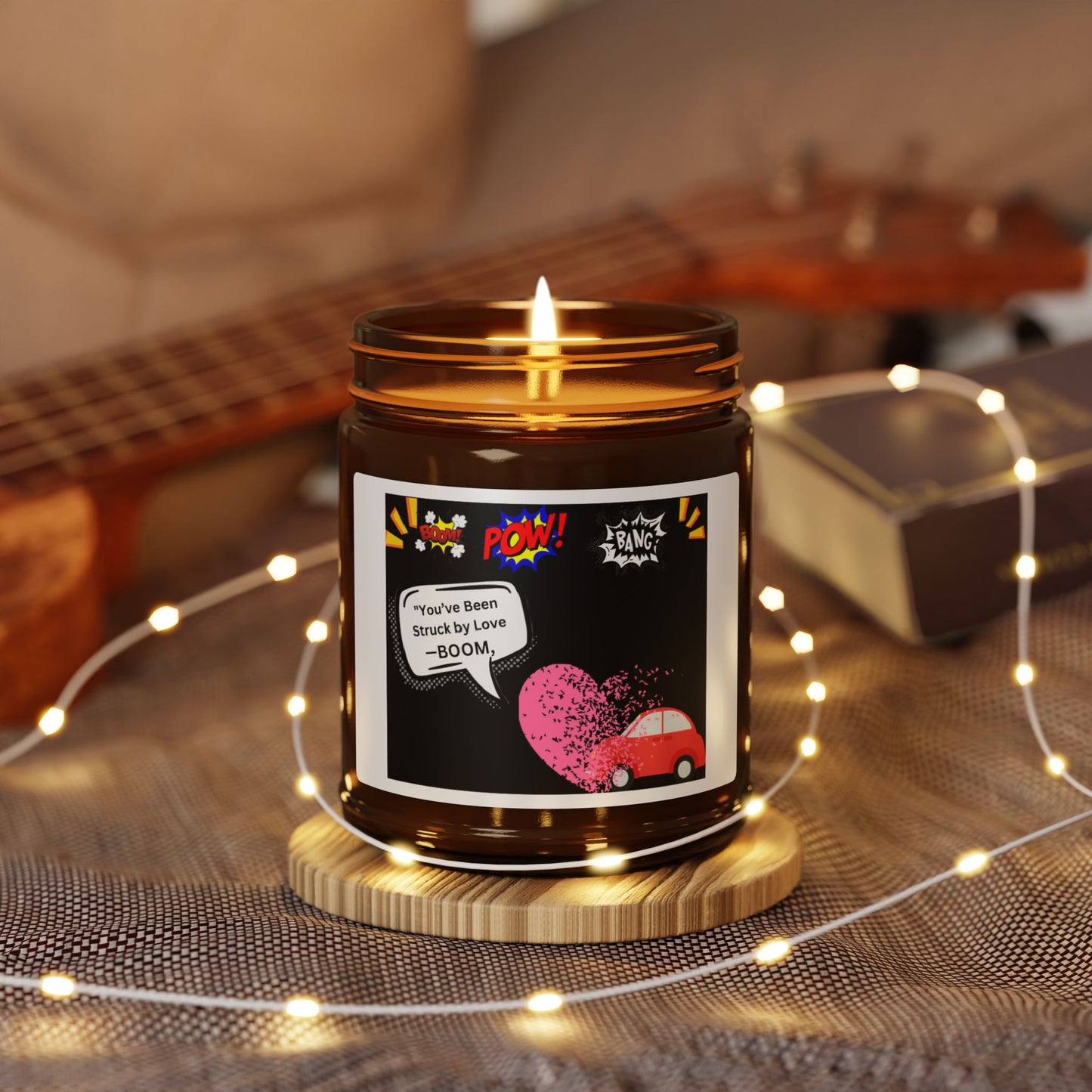 You been Struck by Love-Scented Soy Candle (Multi-Size, Amber Jar)
