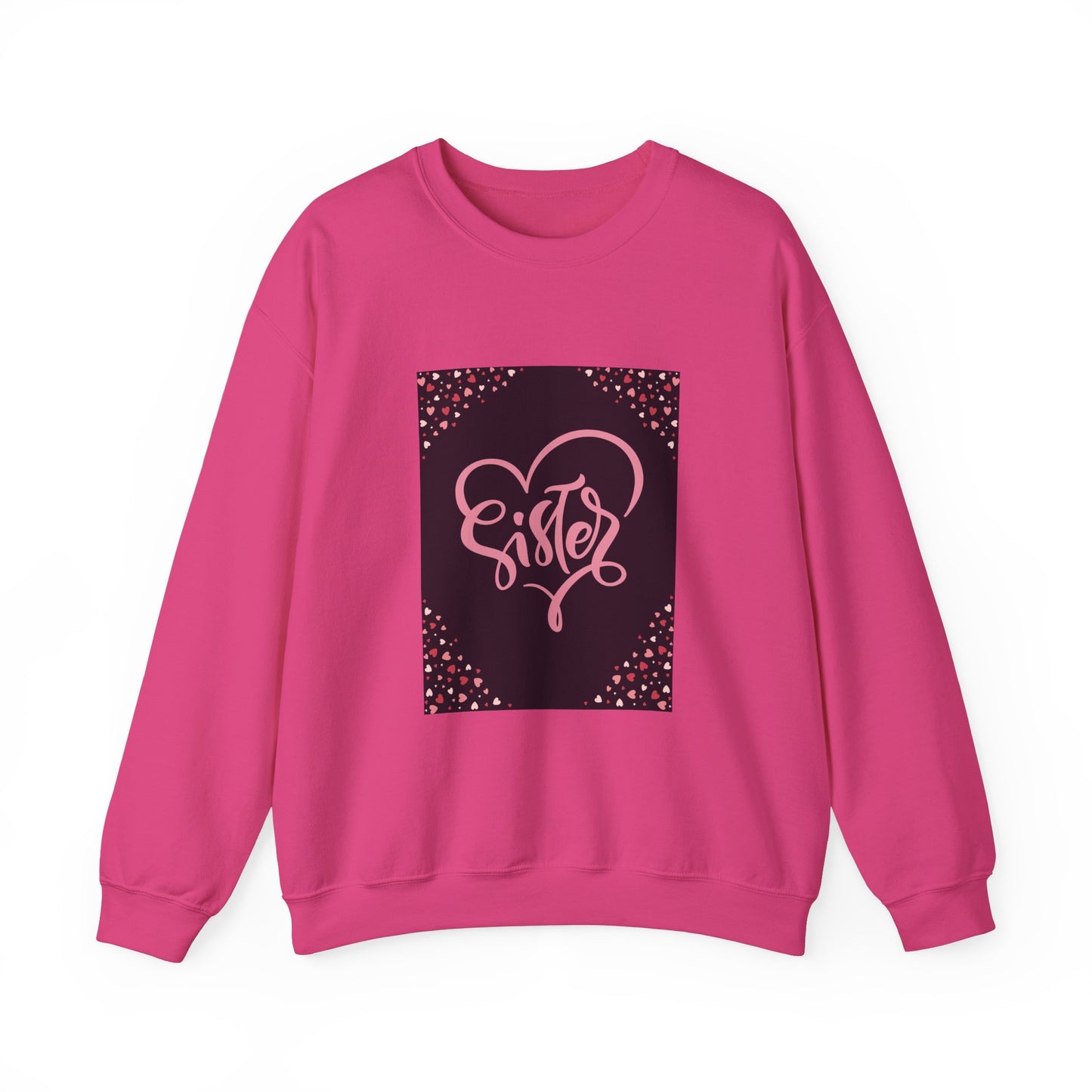 Sister Love Heart Crewneck Sweatshirt - Cozy Gift for Siblings