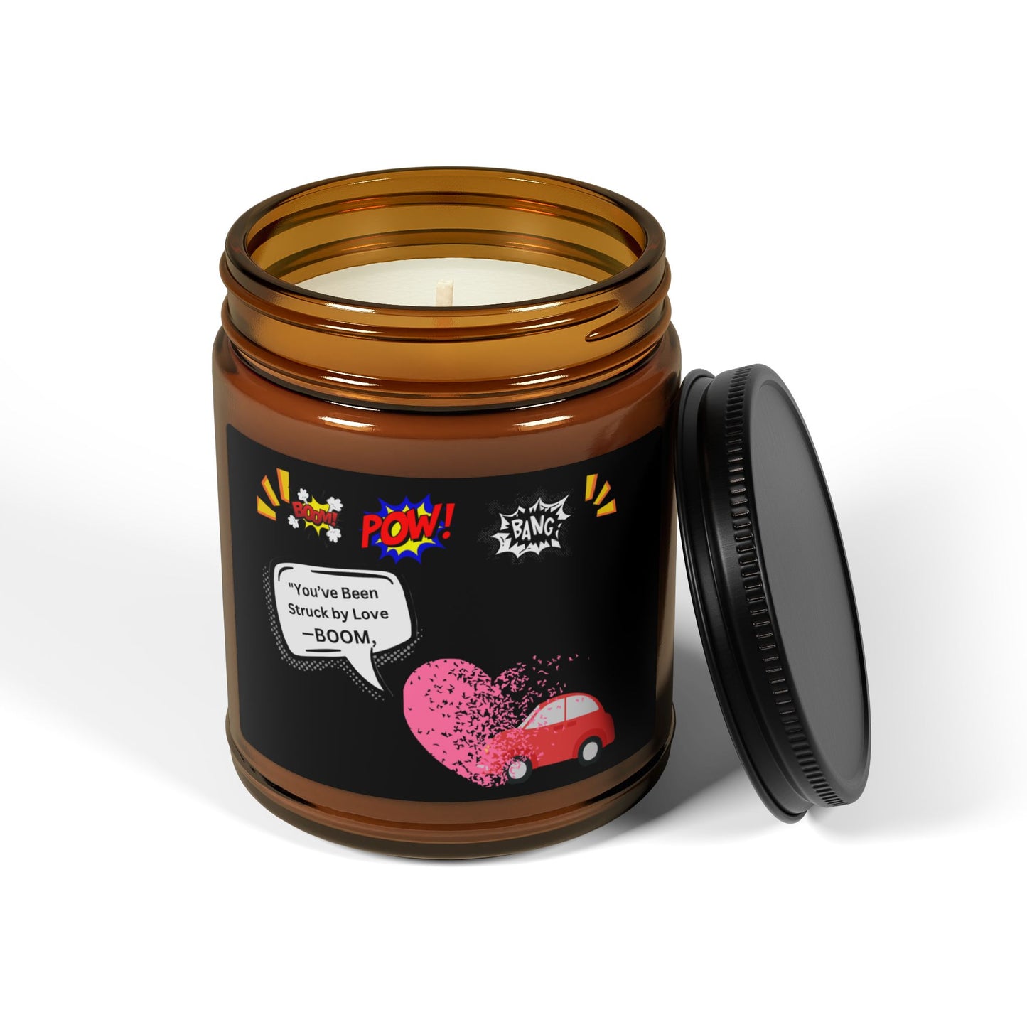 You been Struck by Love-Scented Soy Candle (Multi-Size, Amber Jar)