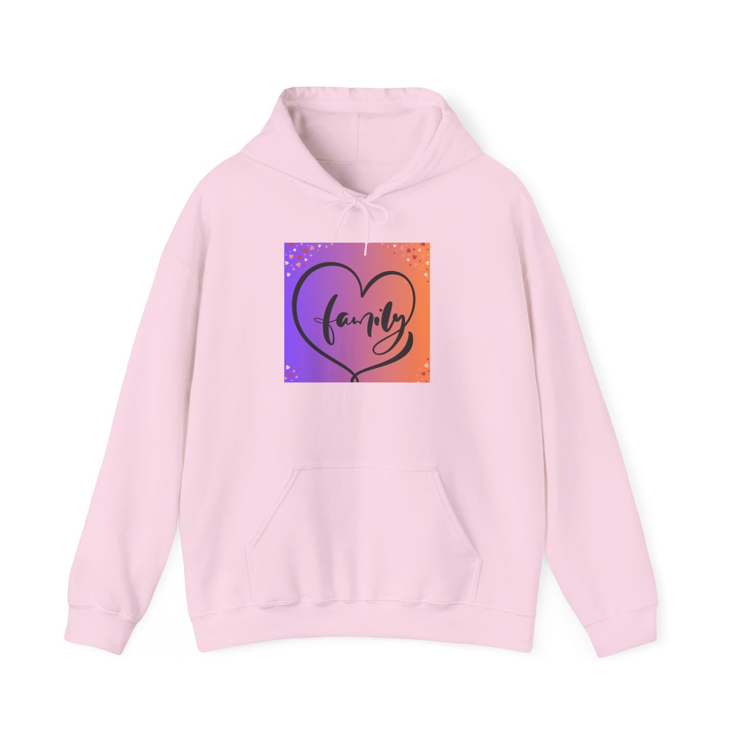 Family Heart Unisex Hooded Sweatshirt - Cozy & Vibrant Pullover for Loved Ones