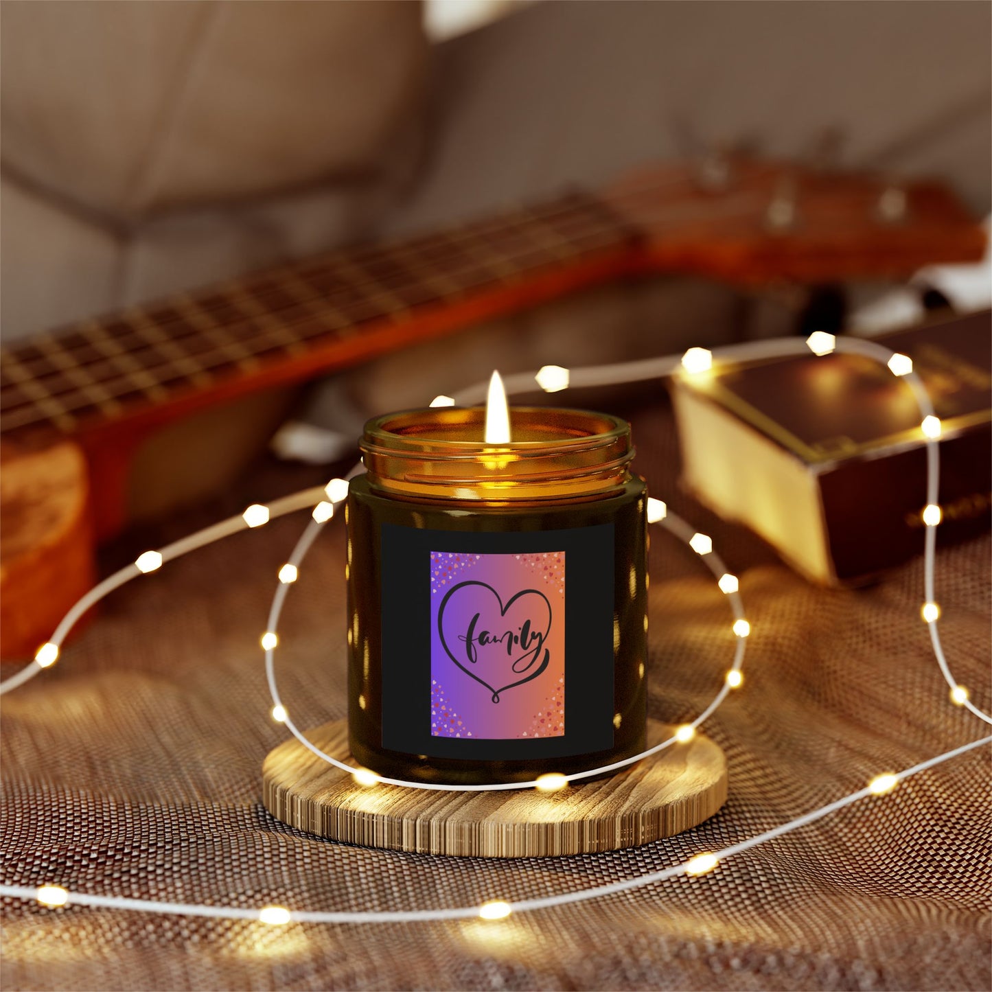 Family Love Scented Candle - Coconut Apricot Wax - 4oz & 9oz