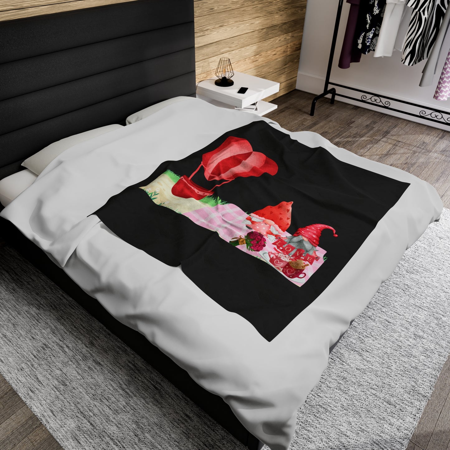 Love is in the Air Valentines Day -Velveteen Plush Blanket