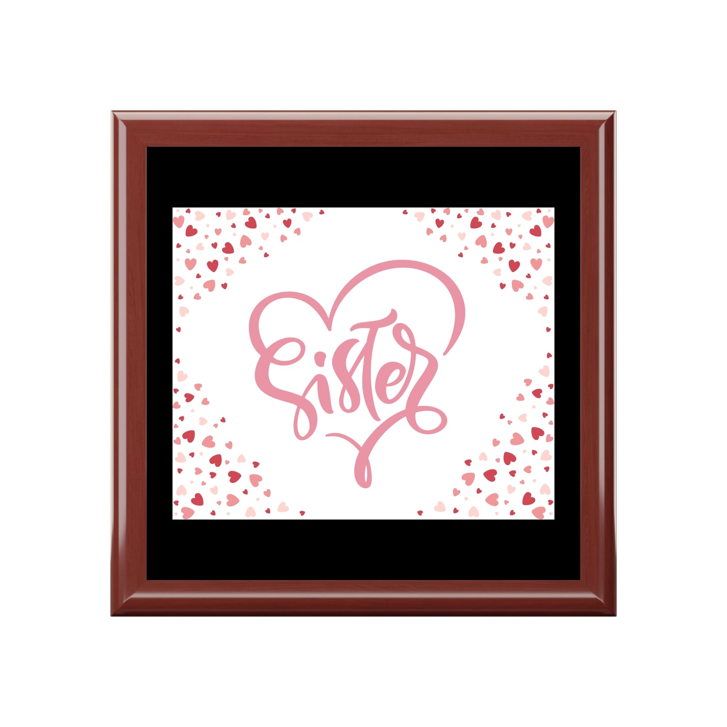 Personalized Sister Jewelry Box with Heart Design