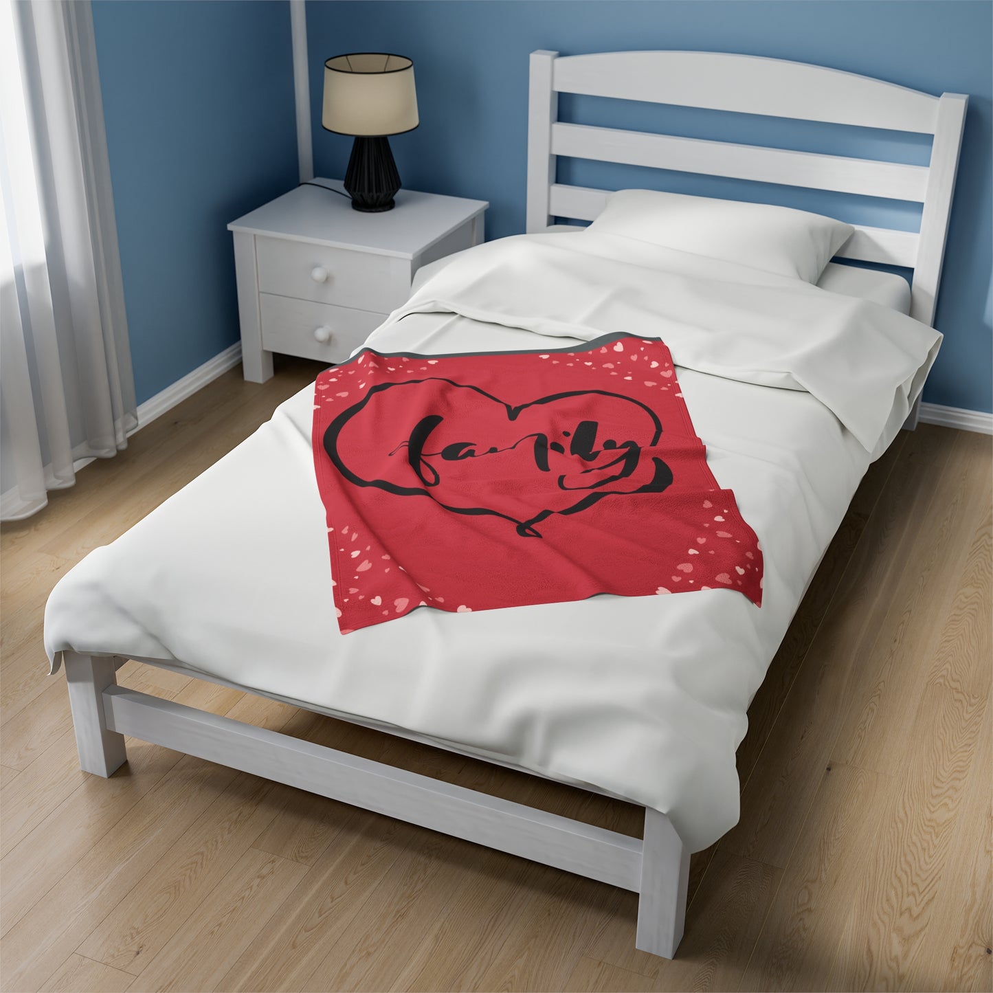 Cozy Family Love Velveteen Plush Blanket - Perfect for Family Gatherings and Celebrations