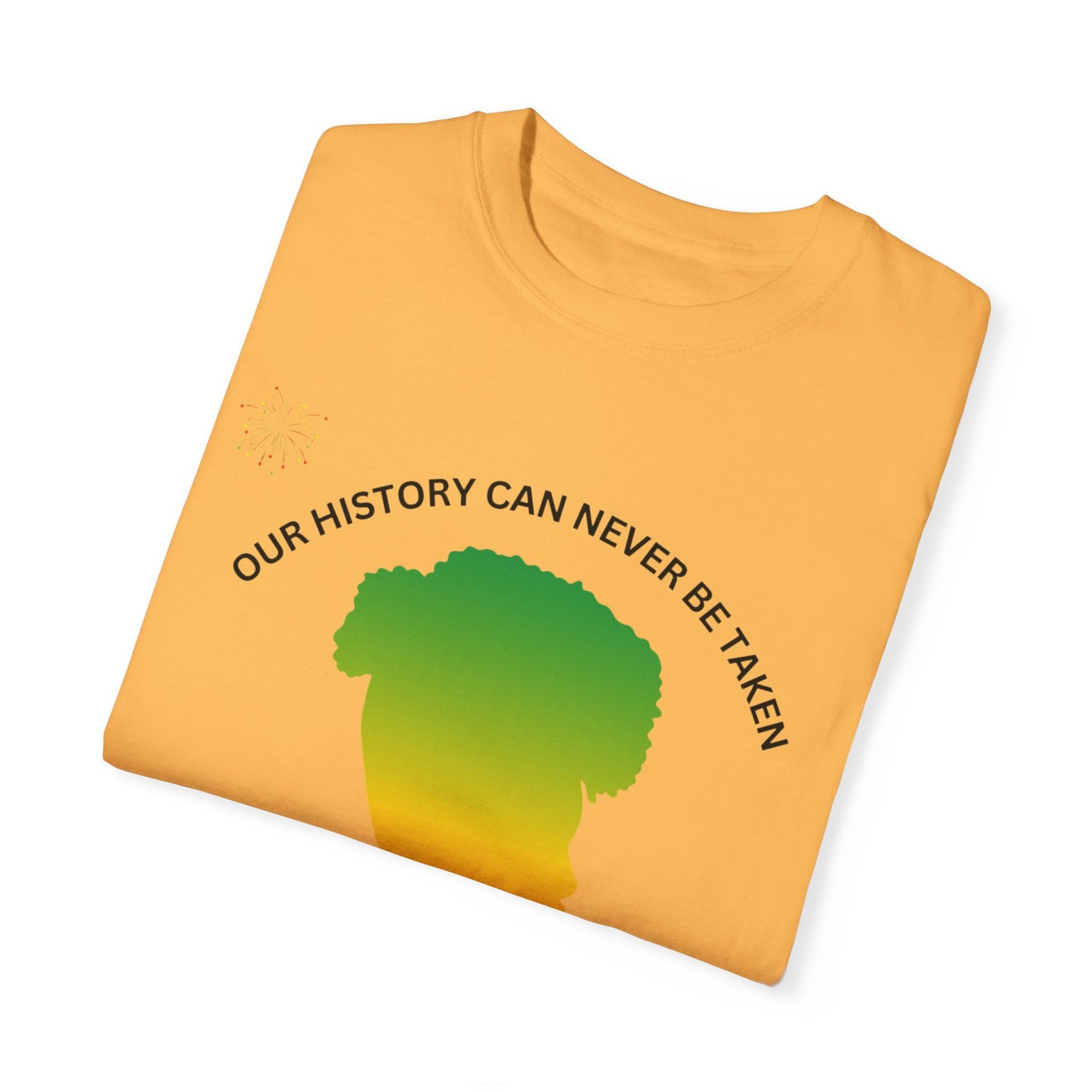 Unisex Garment-Dyed T-Shirt - ‘Our History Can Never Be Taken’ African Heritage Tee