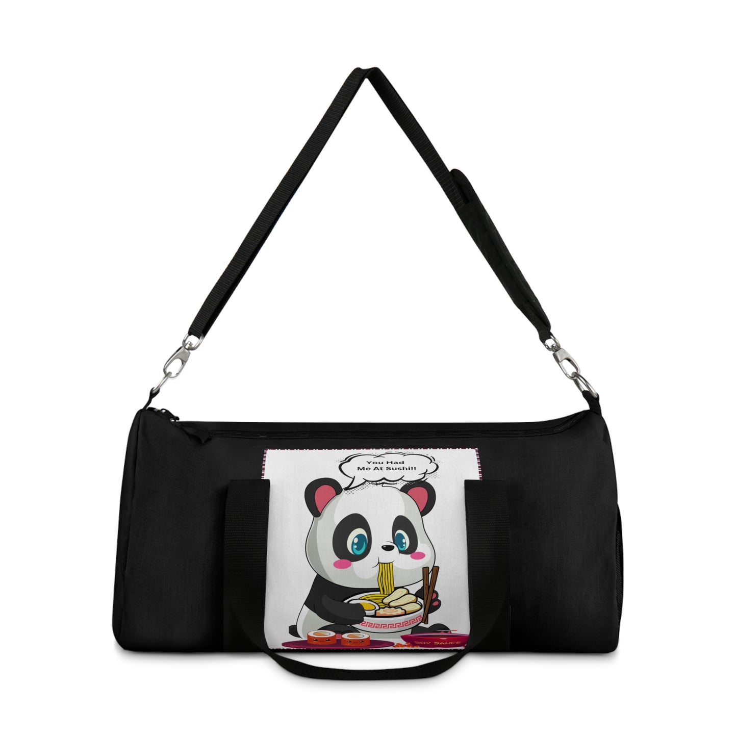 Sushi Lovers-Cute Panda Duffel Bag - Perfect for Travel and Gym with Fun Food Design