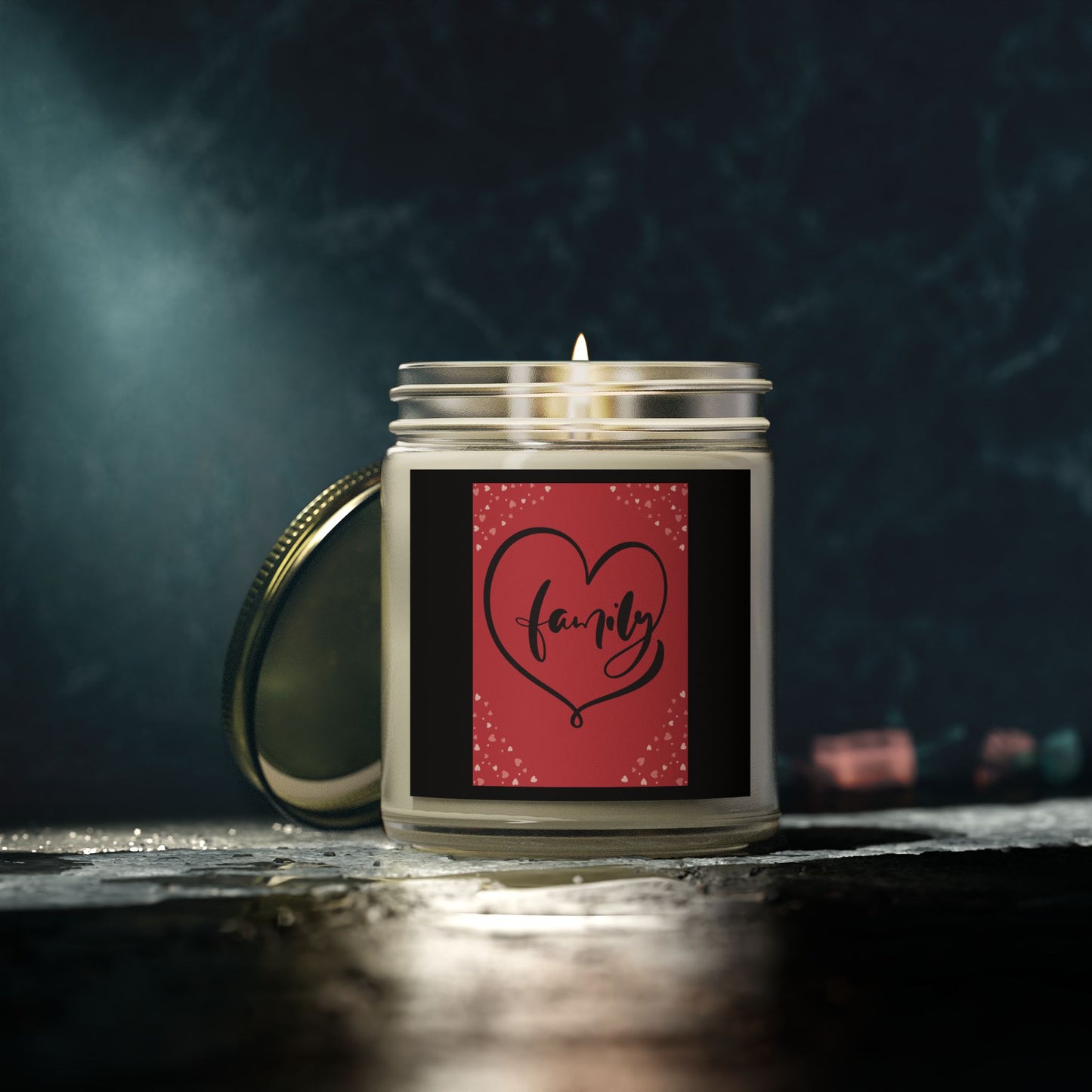 Family Scented Candle - Coconut Apricot Wax (4oz, 9oz) - Warm Home Ambiance