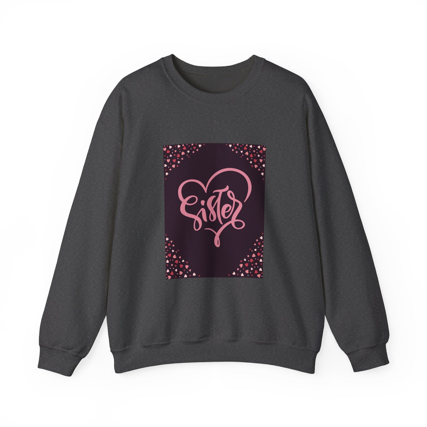 Sister Love Heart Crewneck Sweatshirt - Cozy Gift for Siblings
