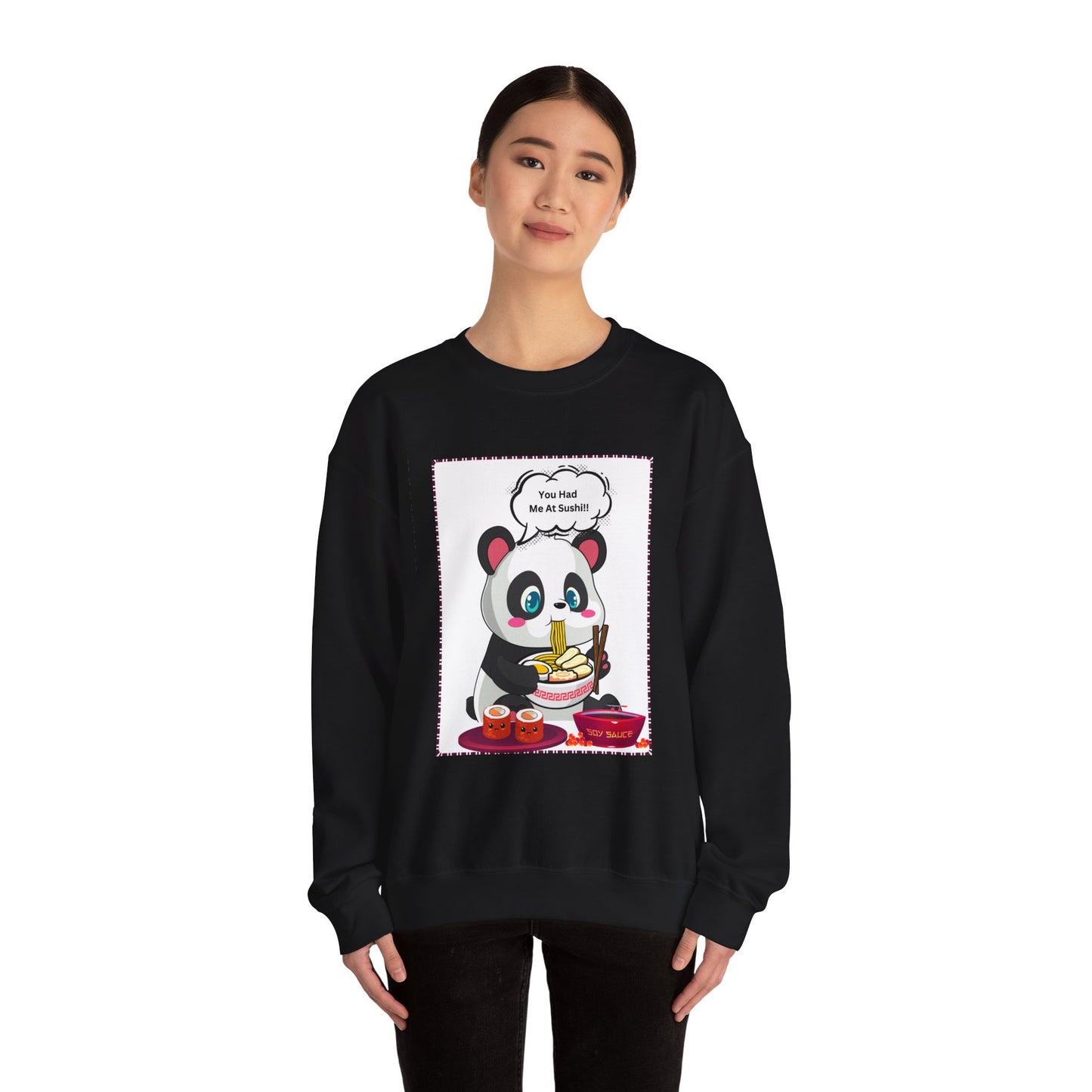Sushi Lovers-Panda Sushi Lover Crewneck Sweatshirt - Unisex Heavy Blend™