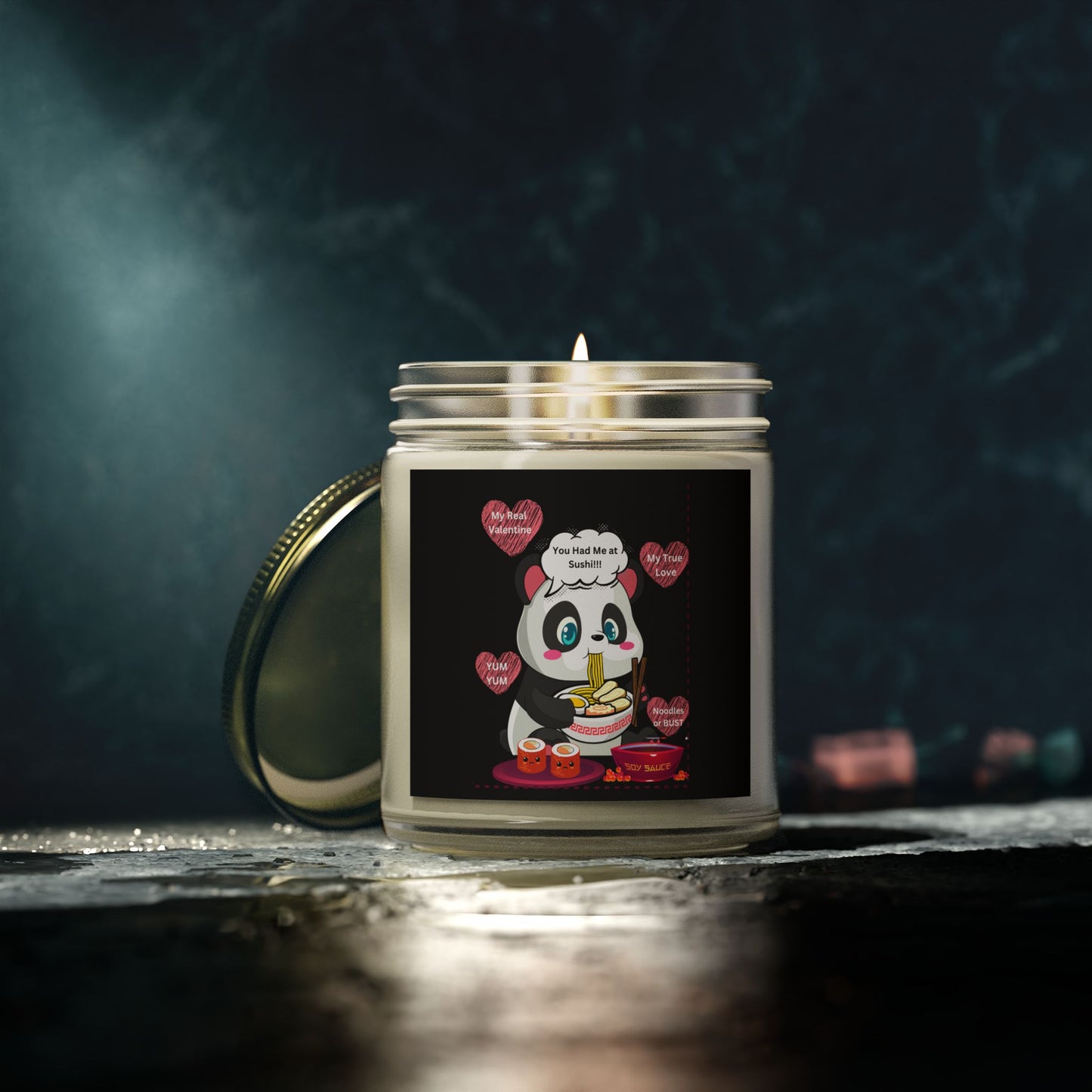 Sushi Lovers-Cute Panda Scented Candles - Coconut Apricot Wax (4oz & 9oz) - Perfect for Gifts and Home Decor
