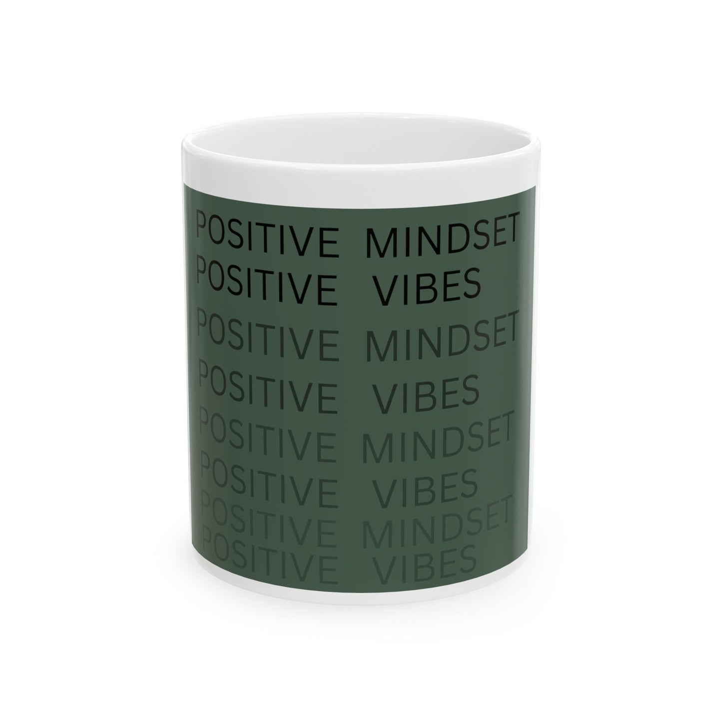 Positive Mindset Positive Vibes Ceramic Mug, (11oz, 15oz)