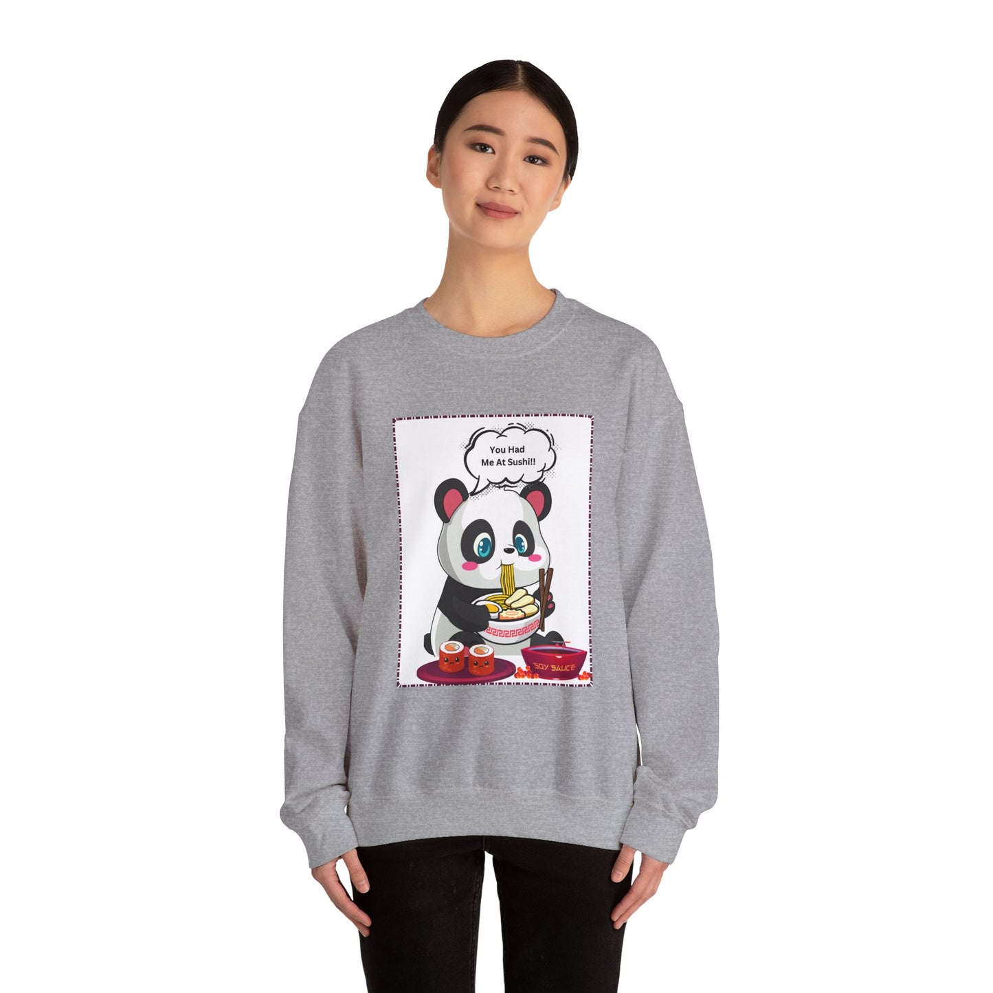 Sushi Lovers-Panda Sushi Lover Crewneck Sweatshirt - Unisex Heavy Blend™