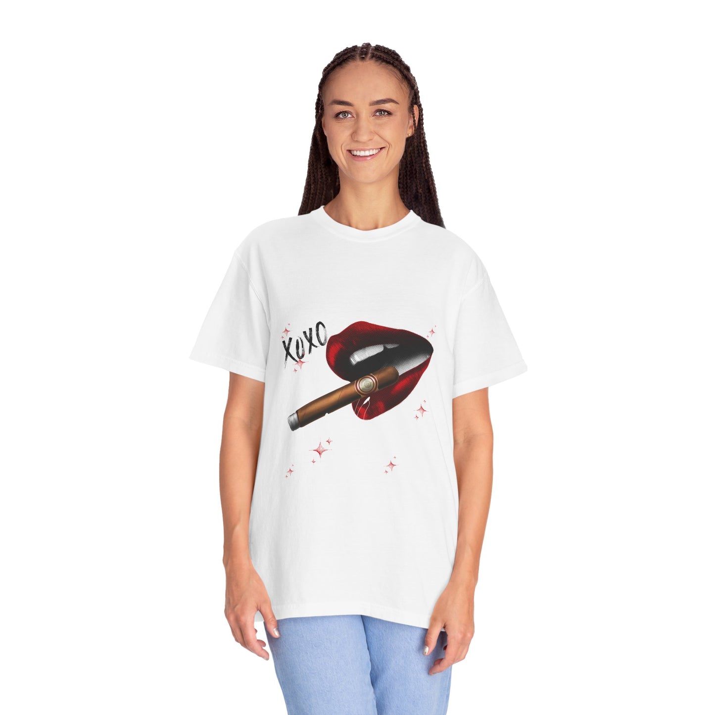 XOXO Red Lip and Cigar Unisex Garment-Dyed T-Shirt