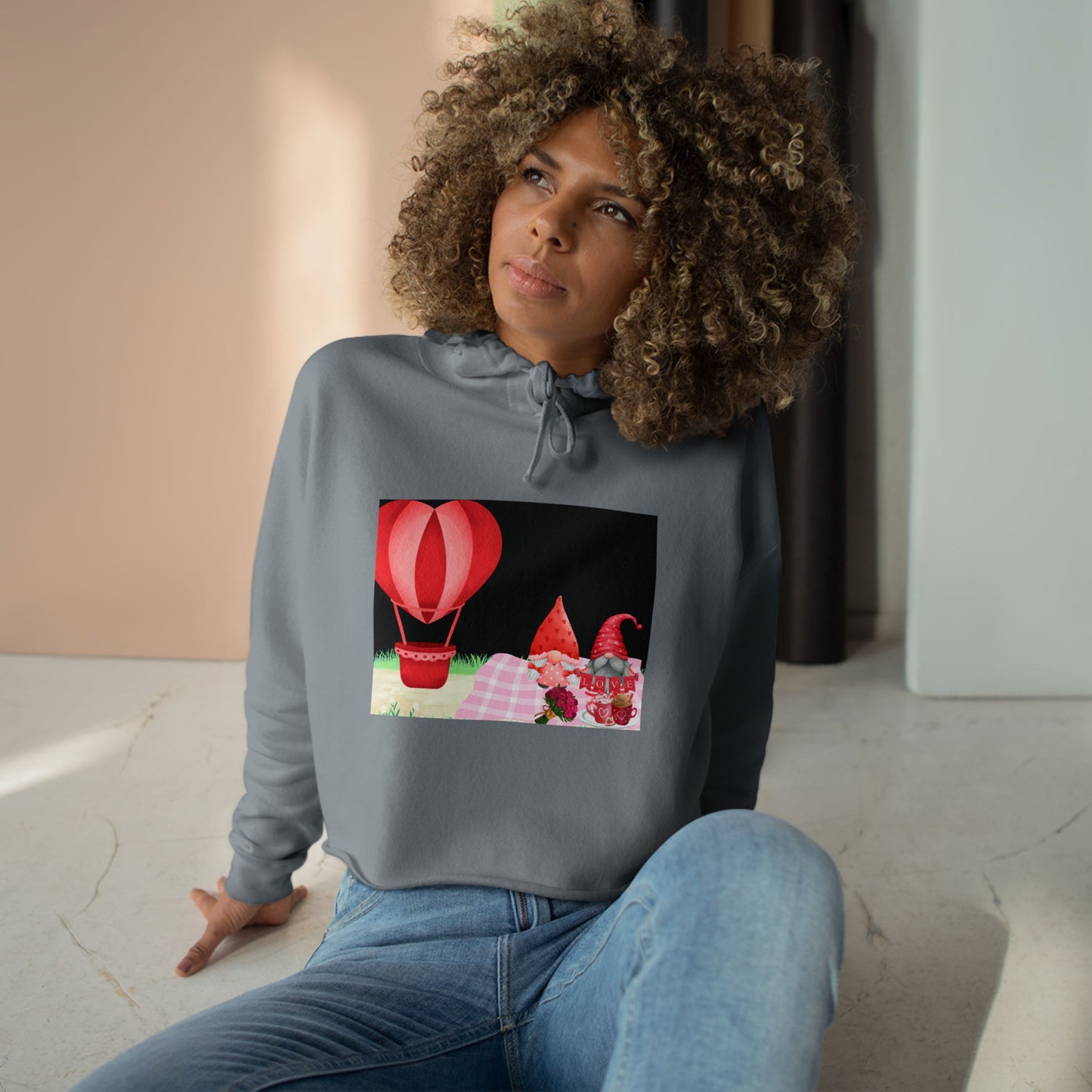 Love is in the Air- Valentine's DayCrop Hoodie