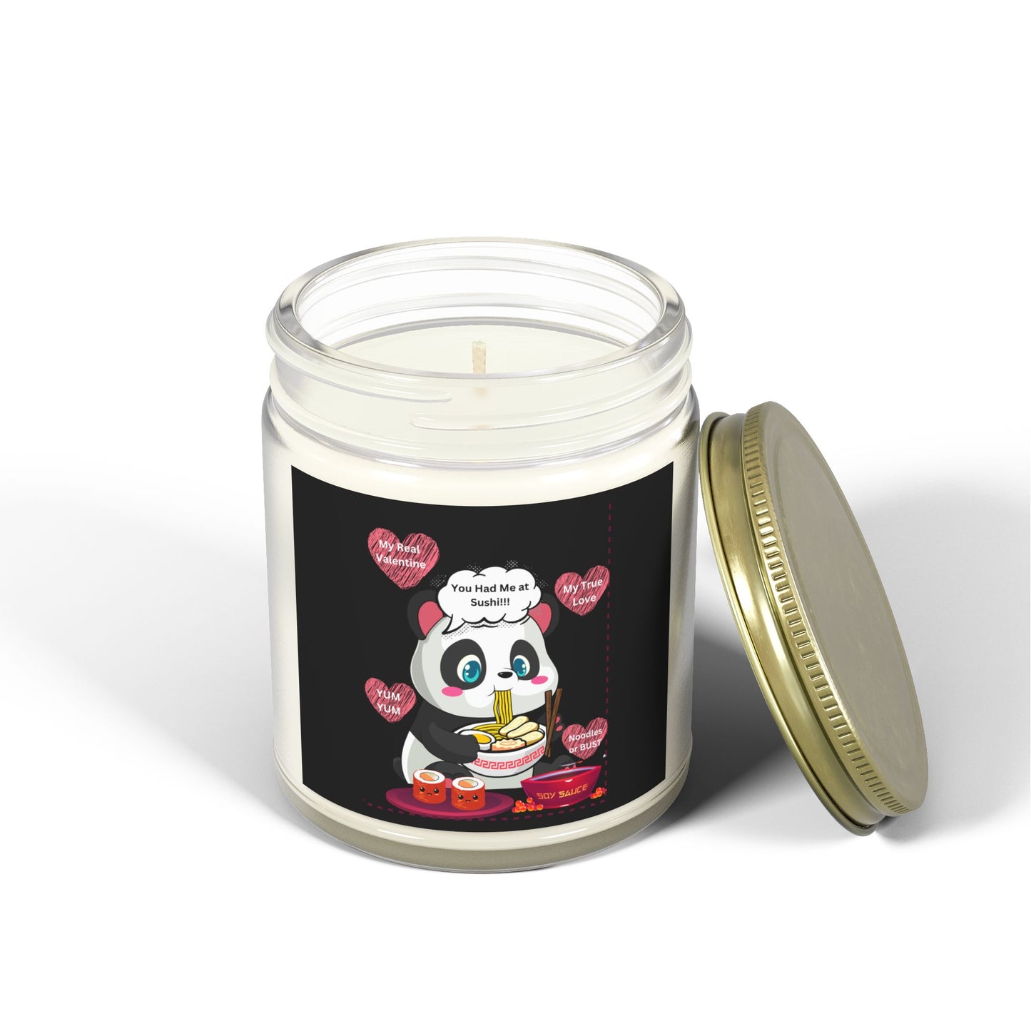 Sushi Lovers-Cute Panda Scented Candles - Coconut Apricot Wax (4oz & 9oz) - Perfect for Gifts and Home Decor