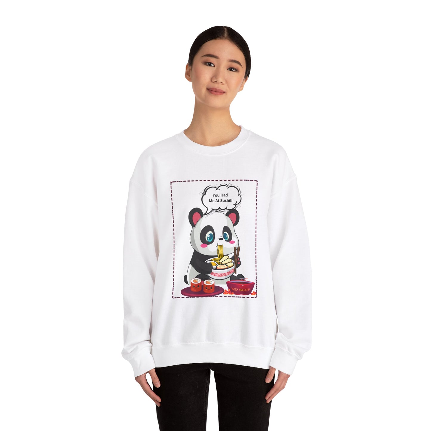 Sushi Lovers-Panda Sushi Lover Crewneck Sweatshirt - Unisex Heavy Blend™
