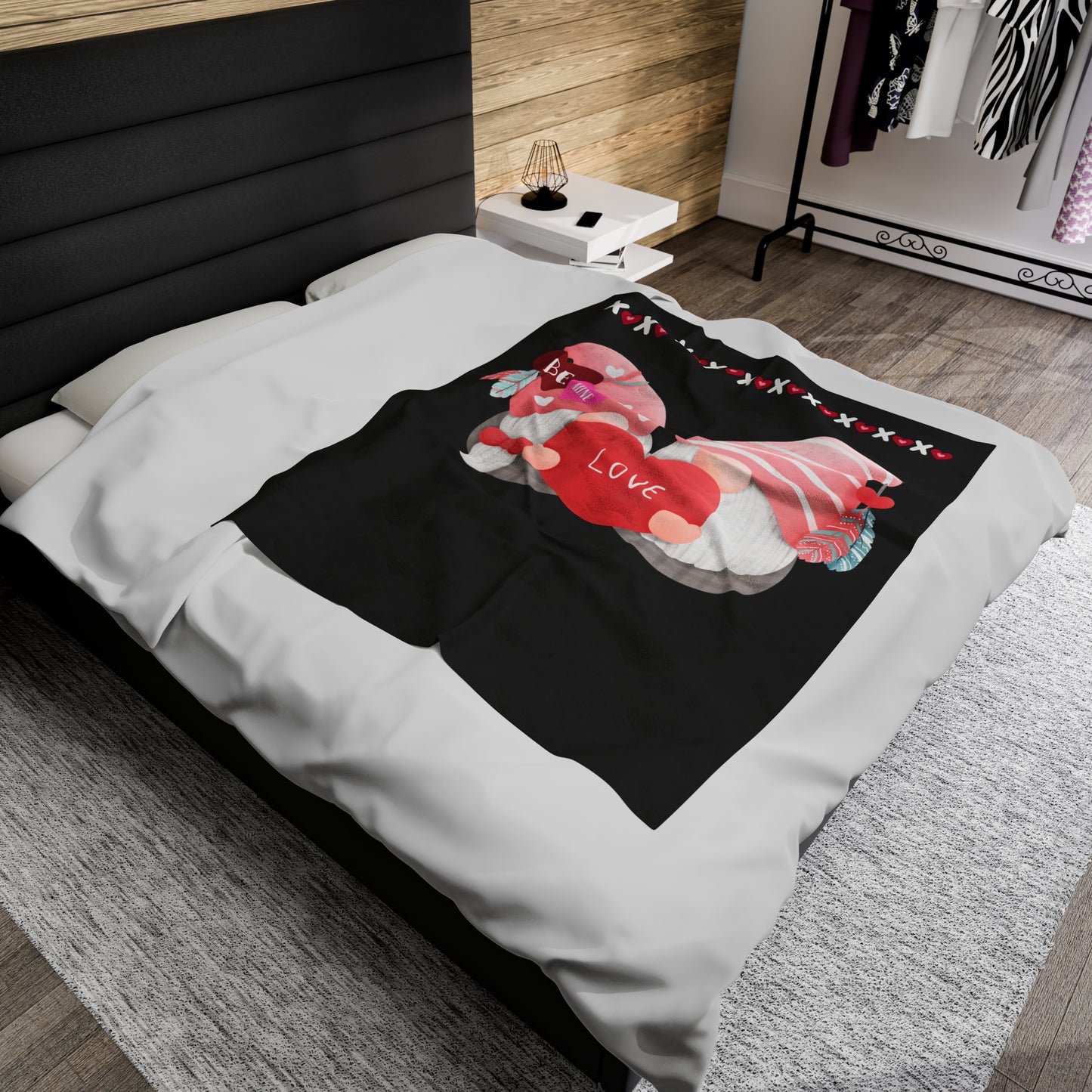 Be My Love- Cozy Valentine's Day Velveteen Plush Blanket with Love Design