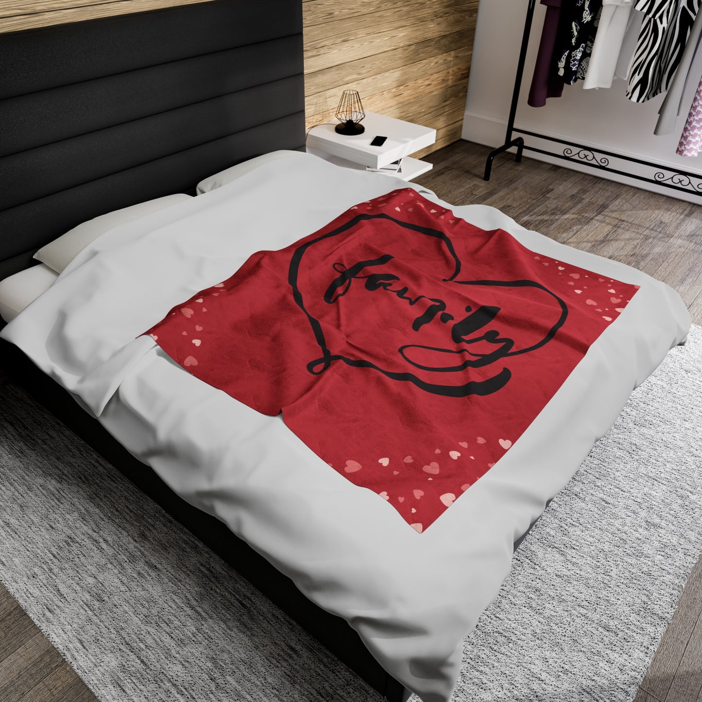 Cozy Family Love Velveteen Plush Blanket - Perfect for Family Gatherings and Celebrations