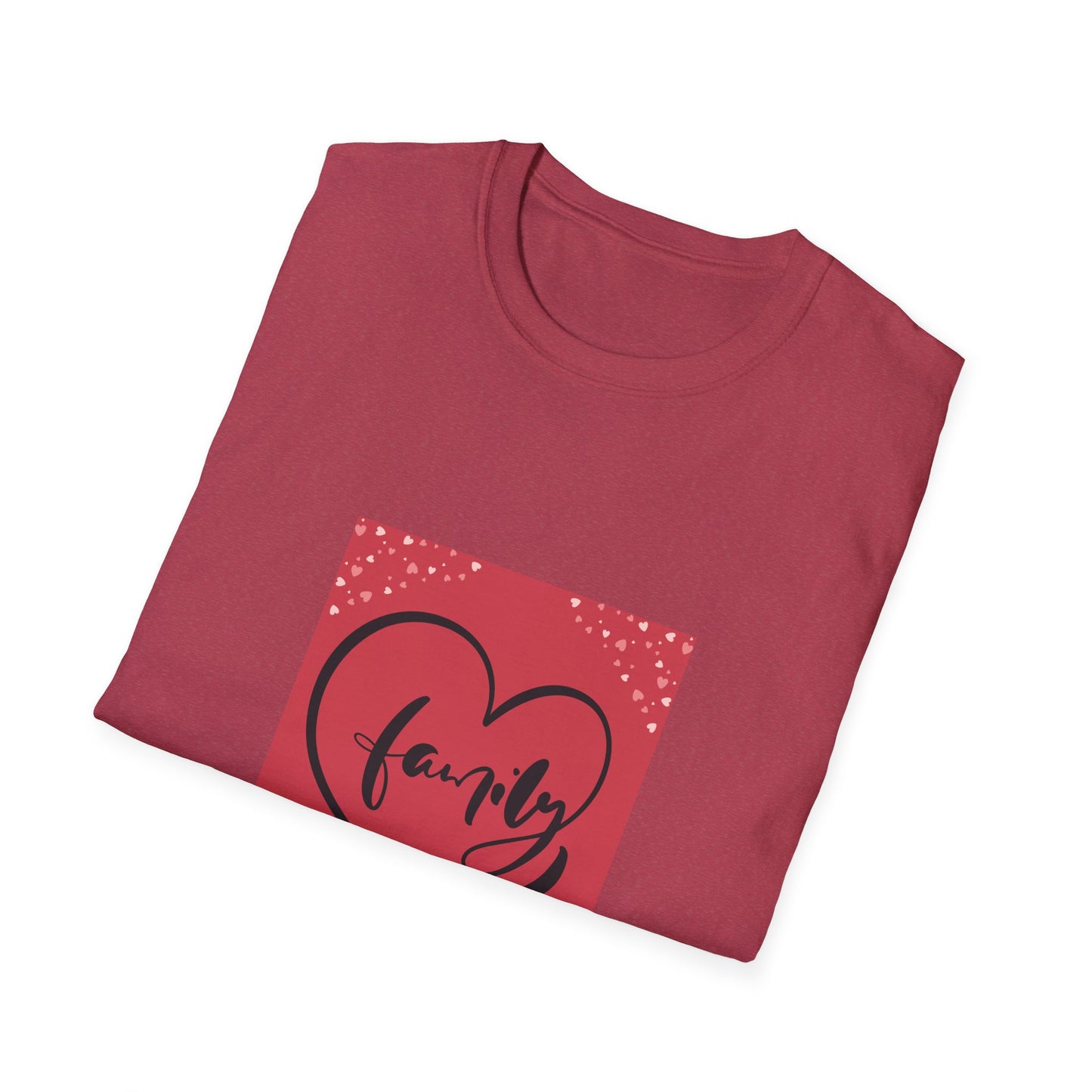 Family Heart Unisex Softstyle T-Shirt - Perfect for Family Gatherings, Celebrations & Holidays