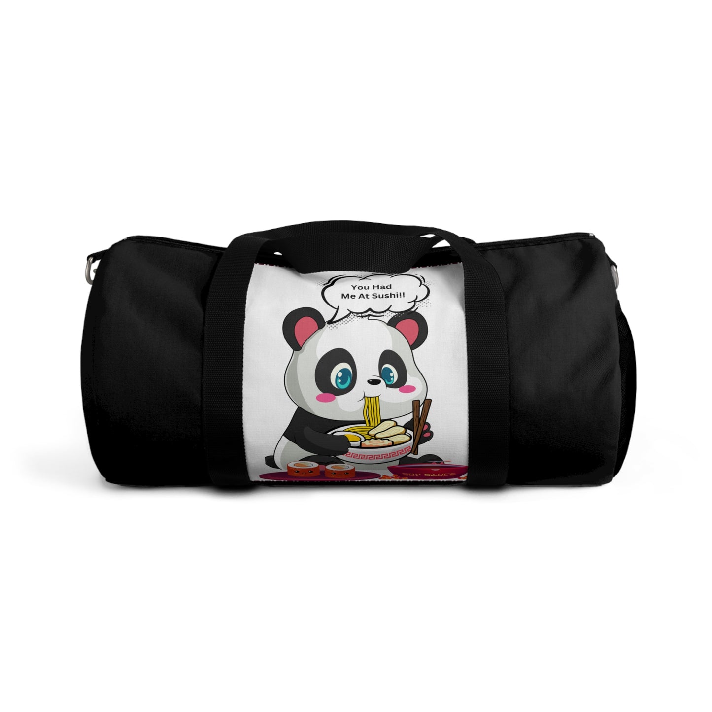 Sushi Lovers-Cute Panda Duffel Bag - Perfect for Travel and Gym with Fun Food Design