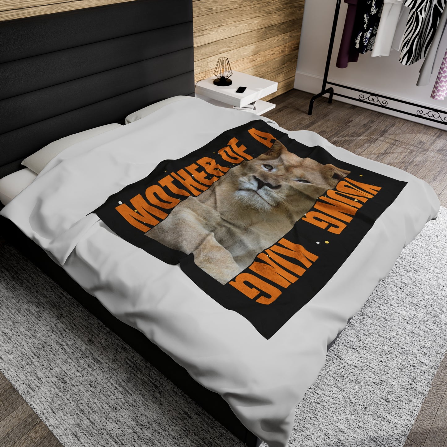 Mother of a Young King Velveteen Plush Blanket - Cozy Gift for Moms