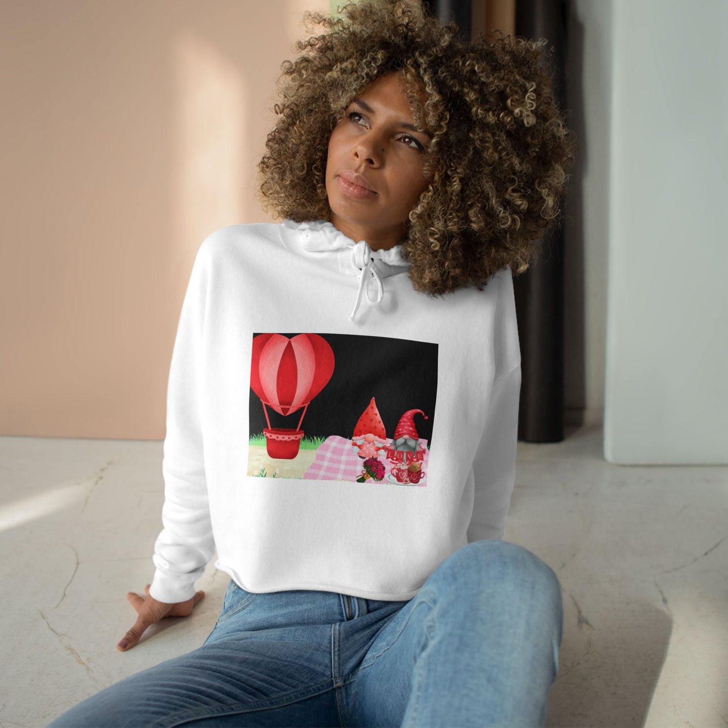 Love is in the Air- Valentine's DayCrop Hoodie