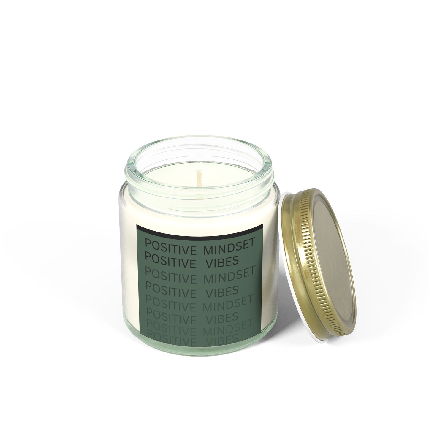 Positive Mindset Positive Vibes Scented Candles, Coconut Apricot Wax (4oz, 9oz)