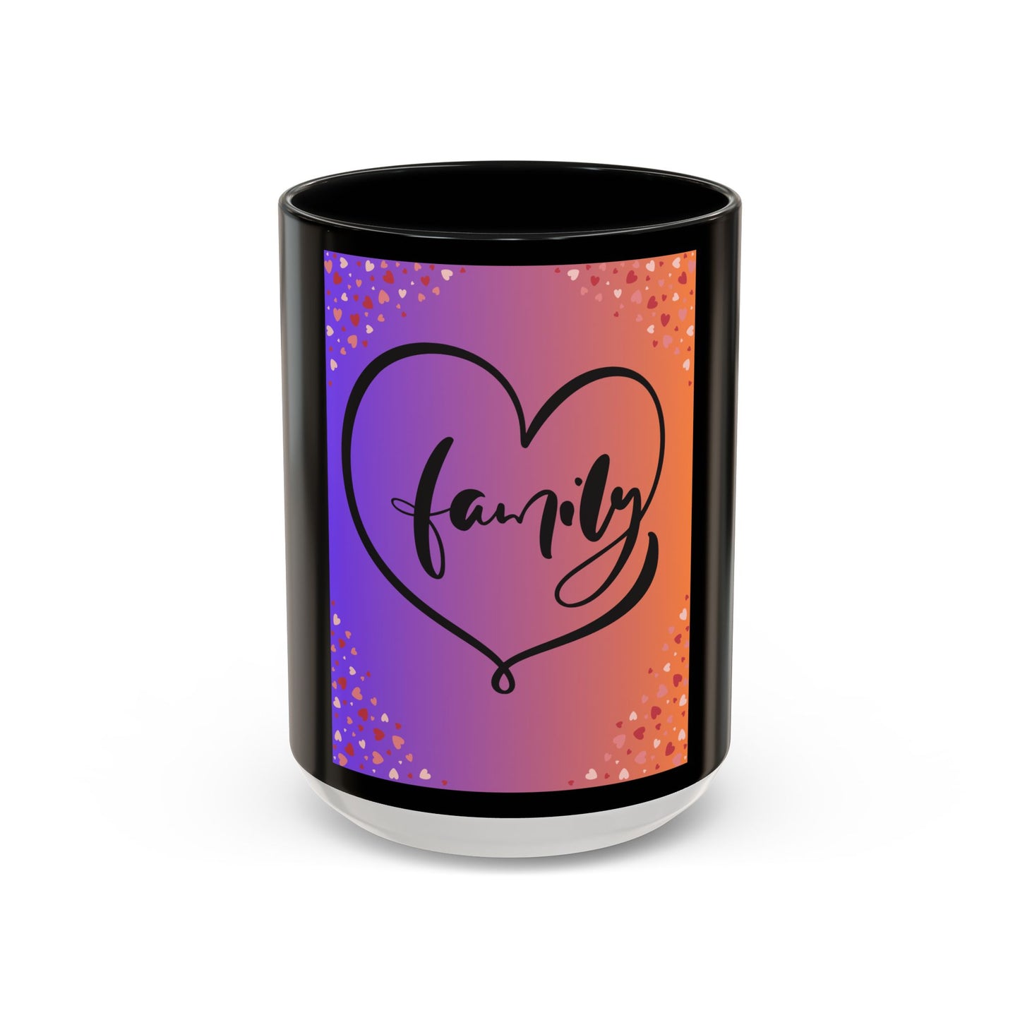 Family Love Accent Coffee Mug - Warm Gradient Design, Perfect Gift for Loved Ones
