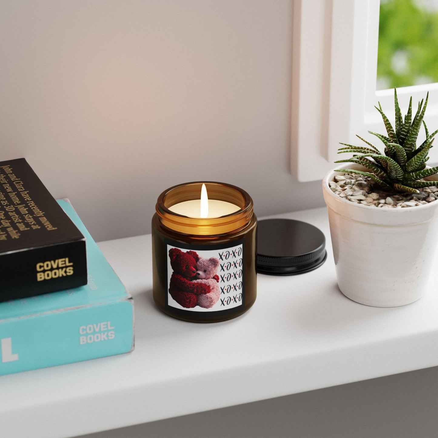Love you Beary much XOXO-Scented Soy Candle (Multi-Size, Amber Jar)