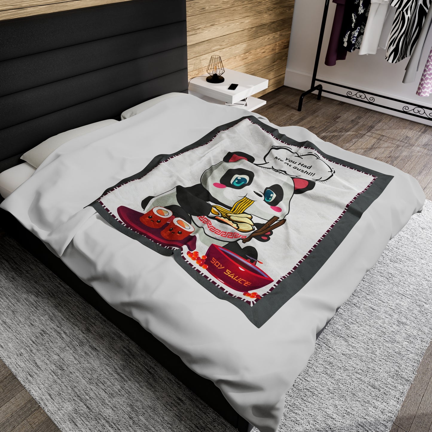 Sushi Lover Velveteen Plush Blanket