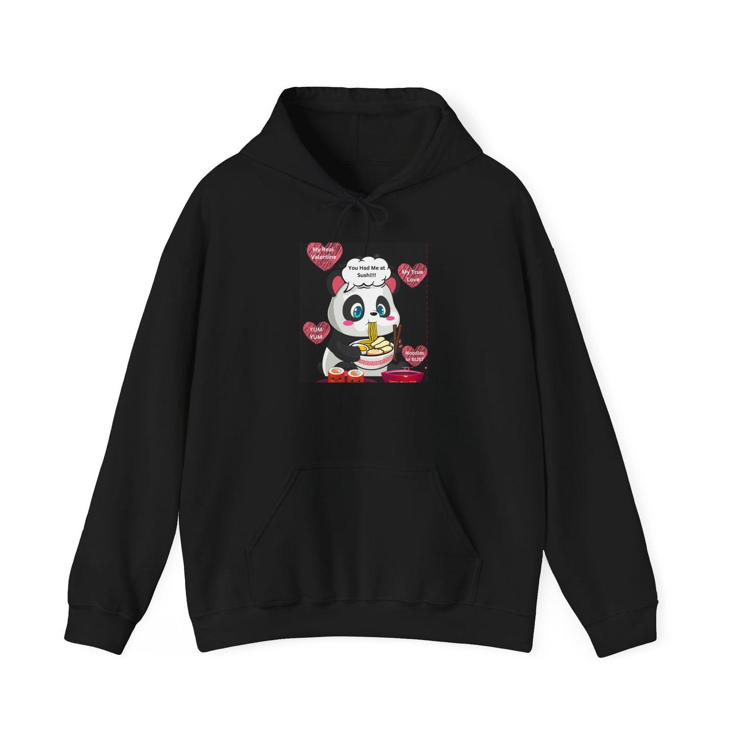 Sushi Lovers-Cute Panda Eating Noodles Unisex Hoodie – Cozy & Fun Design