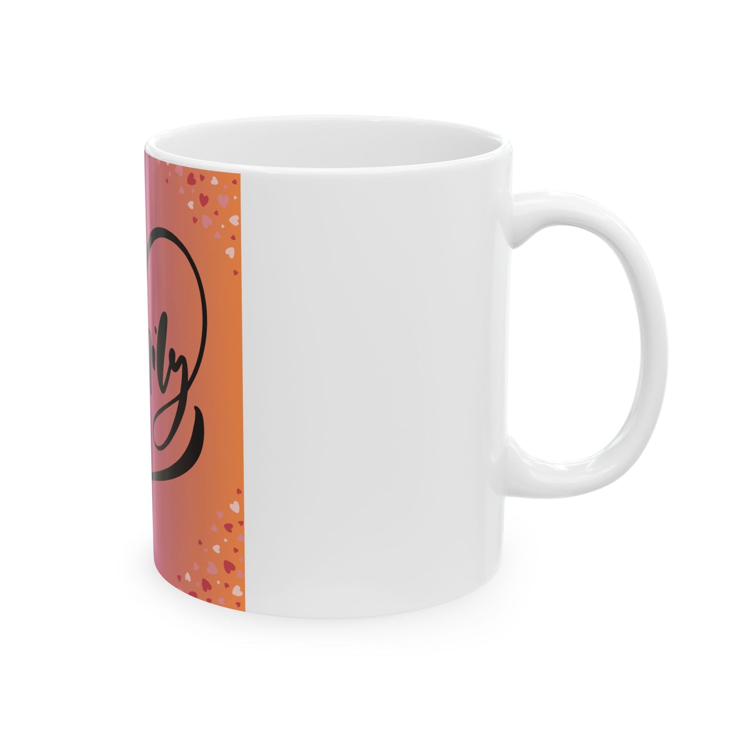 Family Love Heart Ceramic Mug - Vibrant 11oz & 15oz Coffee Cup for Loved Ones