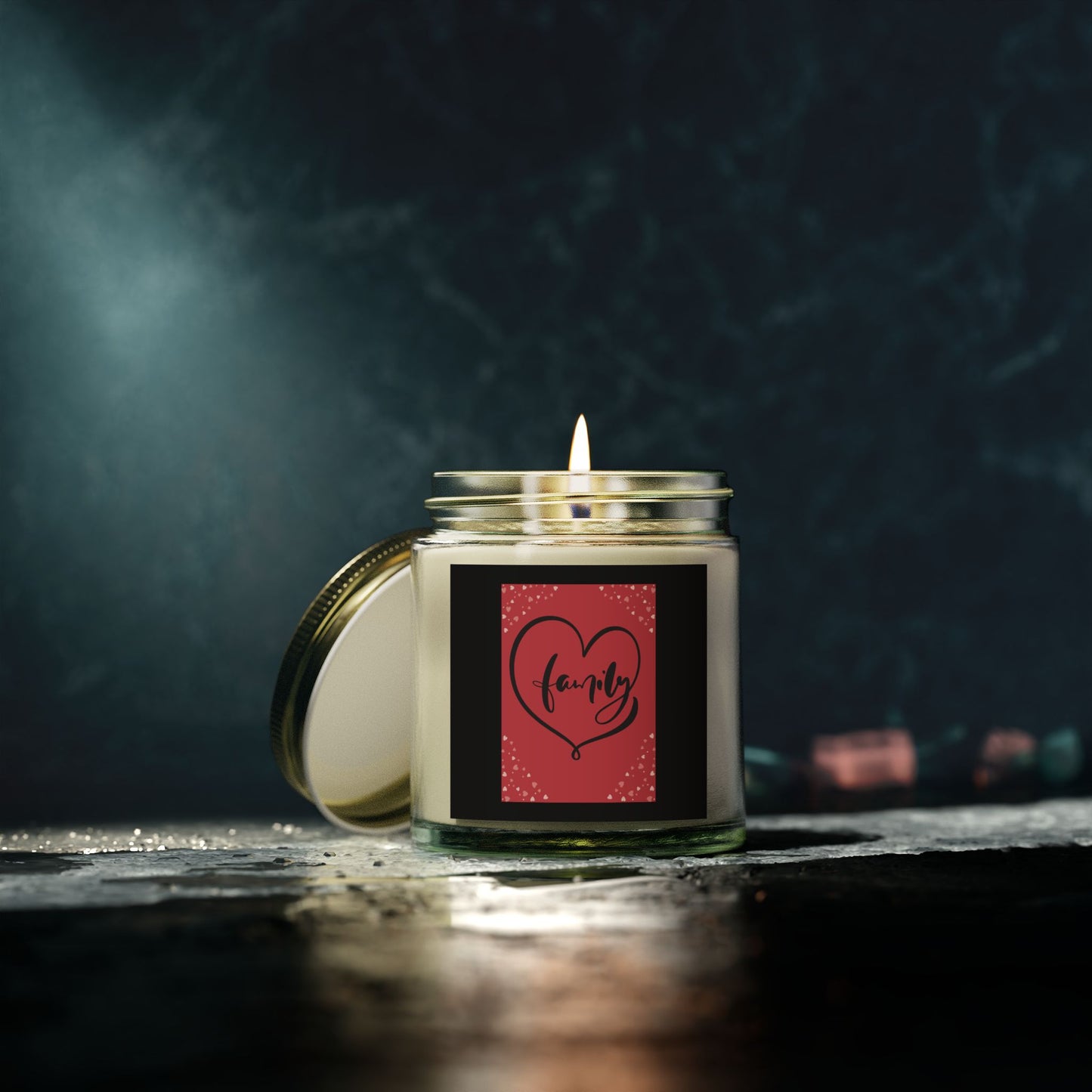 Family Scented Candle - Coconut Apricot Wax (4oz, 9oz) - Warm Home Ambiance
