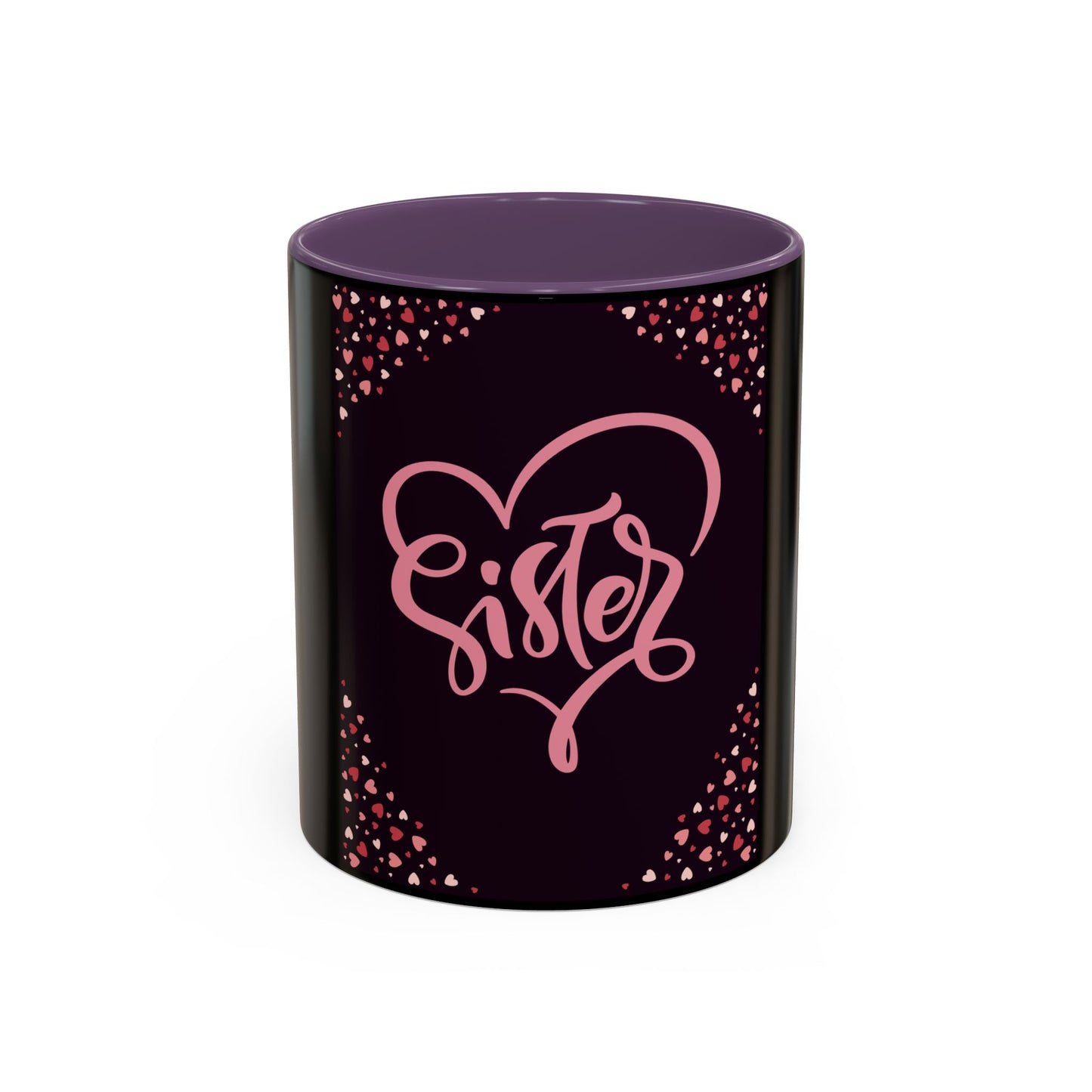 Sister Love Accent Coffee Mug - 11oz & 15oz Happy Heart Design for Gift Giving