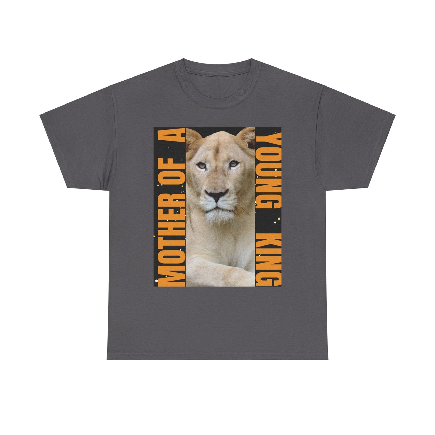 Mother of a Young King Unisex Heavy Cotton Tee - Bold Lion Design for Proud Moms