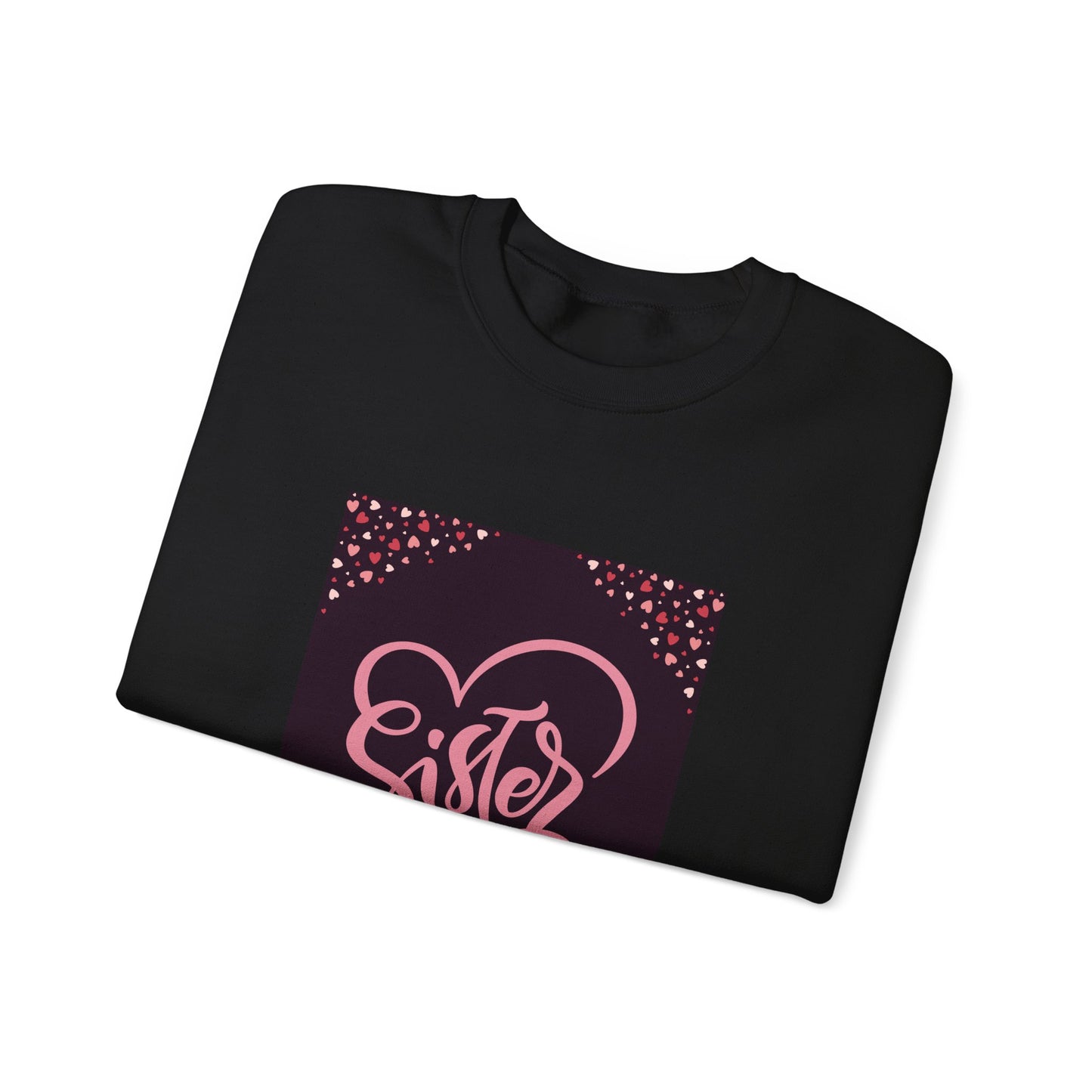 Sister Love Heart Crewneck Sweatshirt - Cozy Gift for Siblings