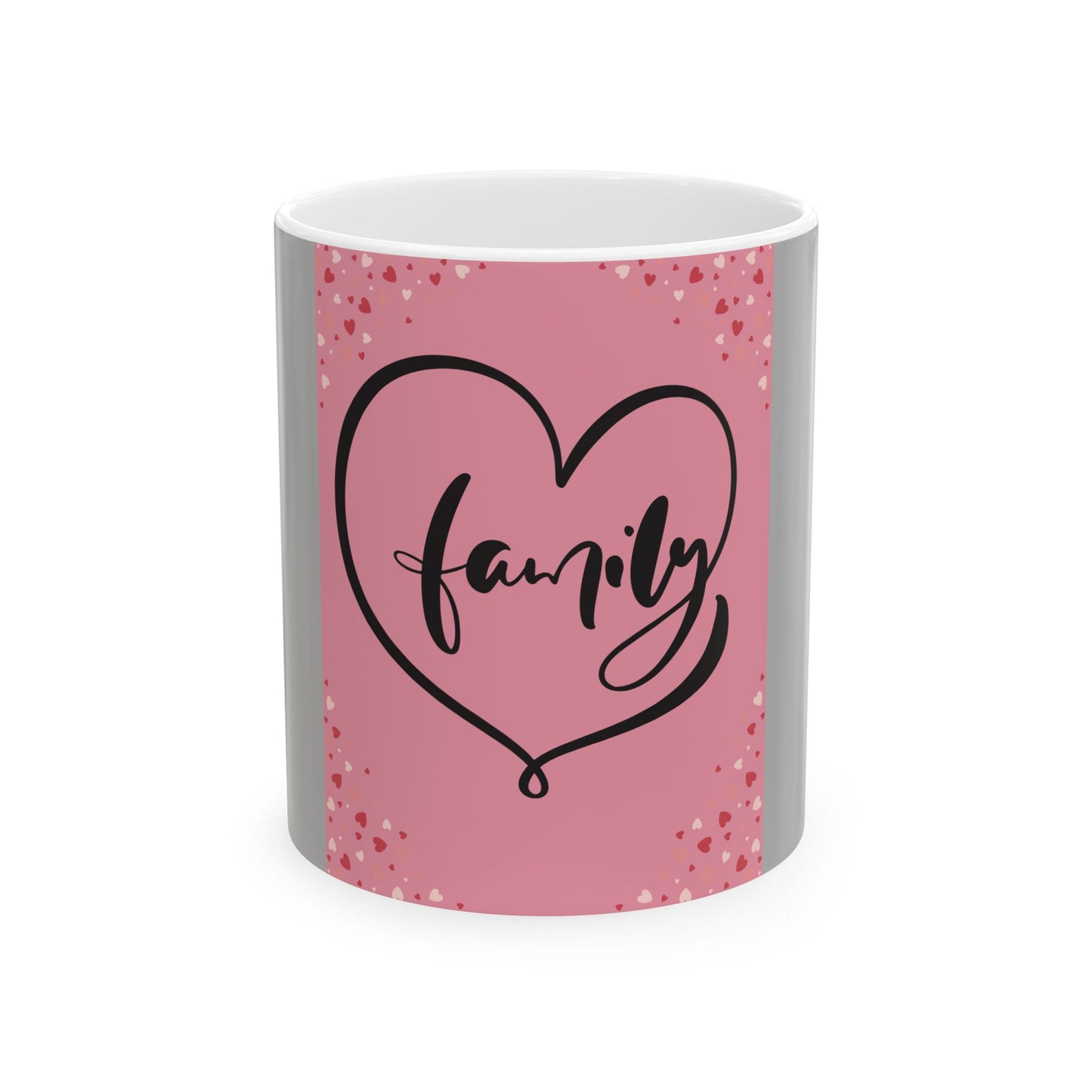 Family Love Ceramic Mug - Heart Design, Perfect Gift for Family Gatherings & Celebrations